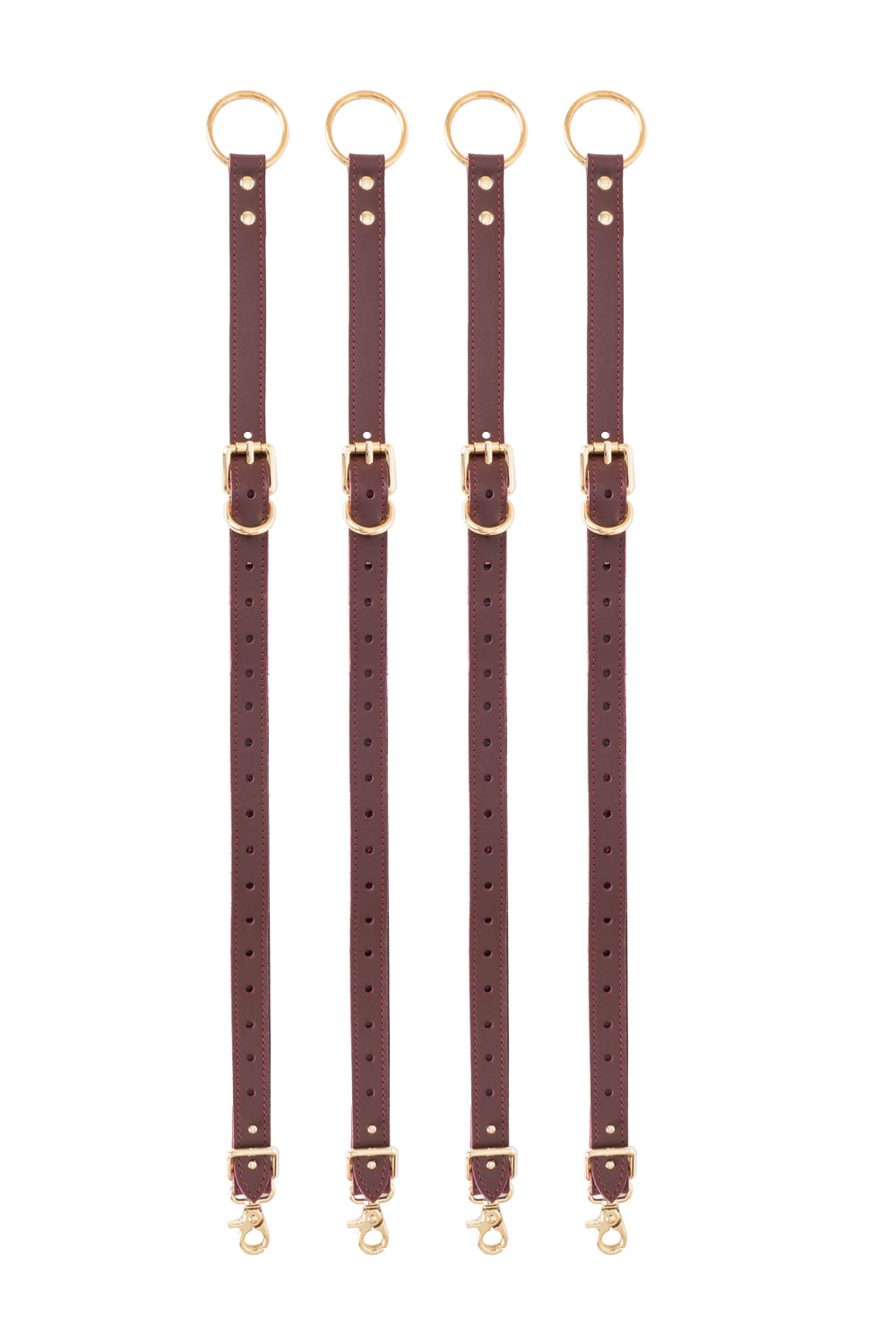 Set of 4 Bed Restraints with O-ring and Lobster clasp, Adjustable connectors