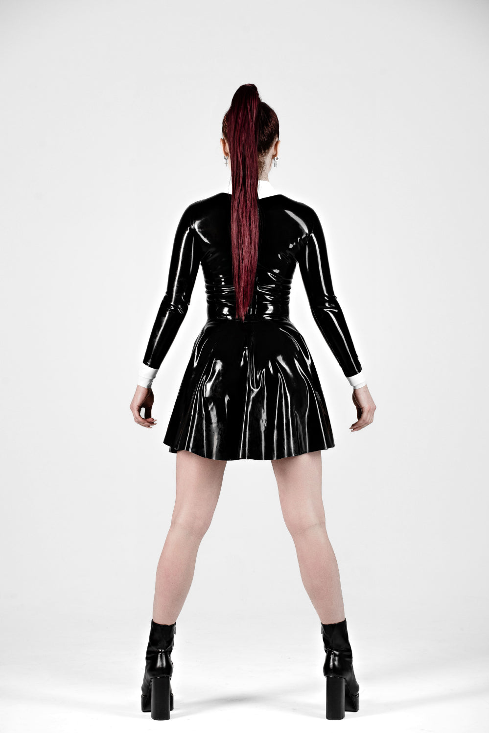 Latex Skater Dress for Women, Wednesday outfit