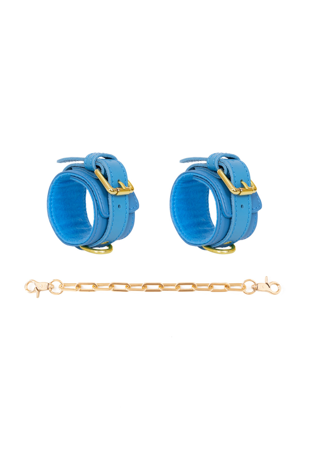 Leather Wrist, Ankle cuffs, Restraint Bondage with large links chain connector
