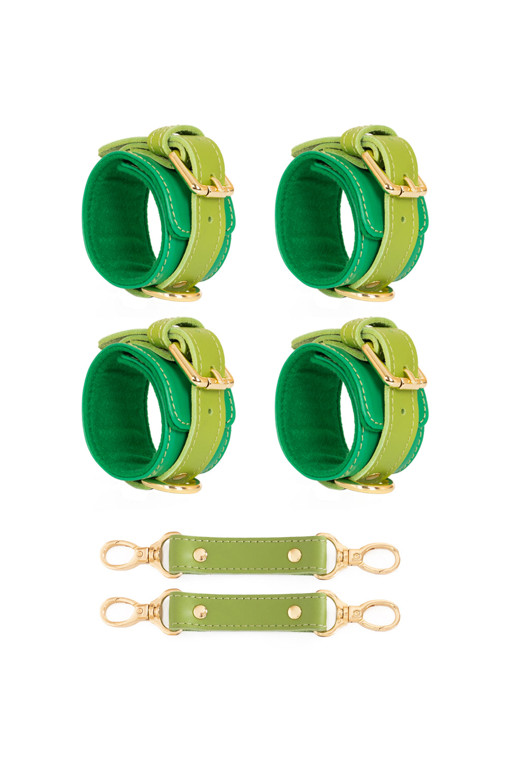 2 in 1 Hand and Ankle cuffs Leather Set. 10 colors