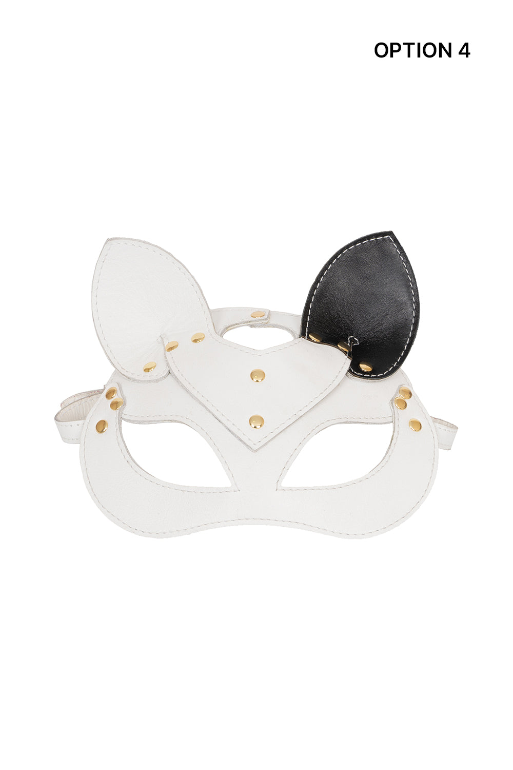 Leather сat mask, kitty fetish mask. Black and White mix