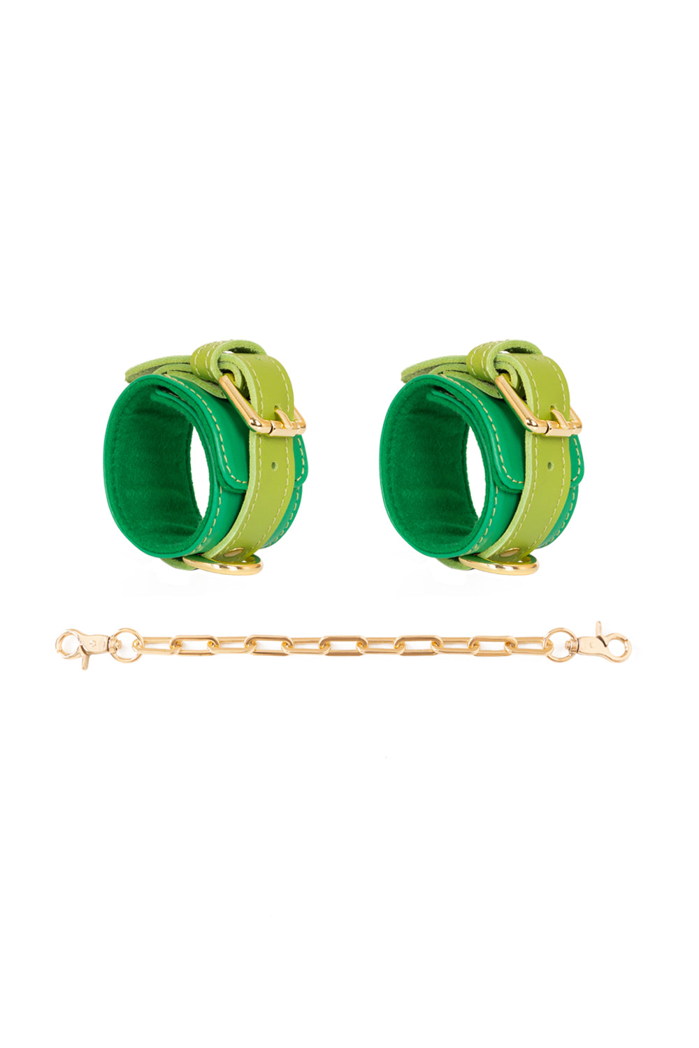 Leather Wrist, Ankle cuffs, Restraint Bondage with large links chain connector