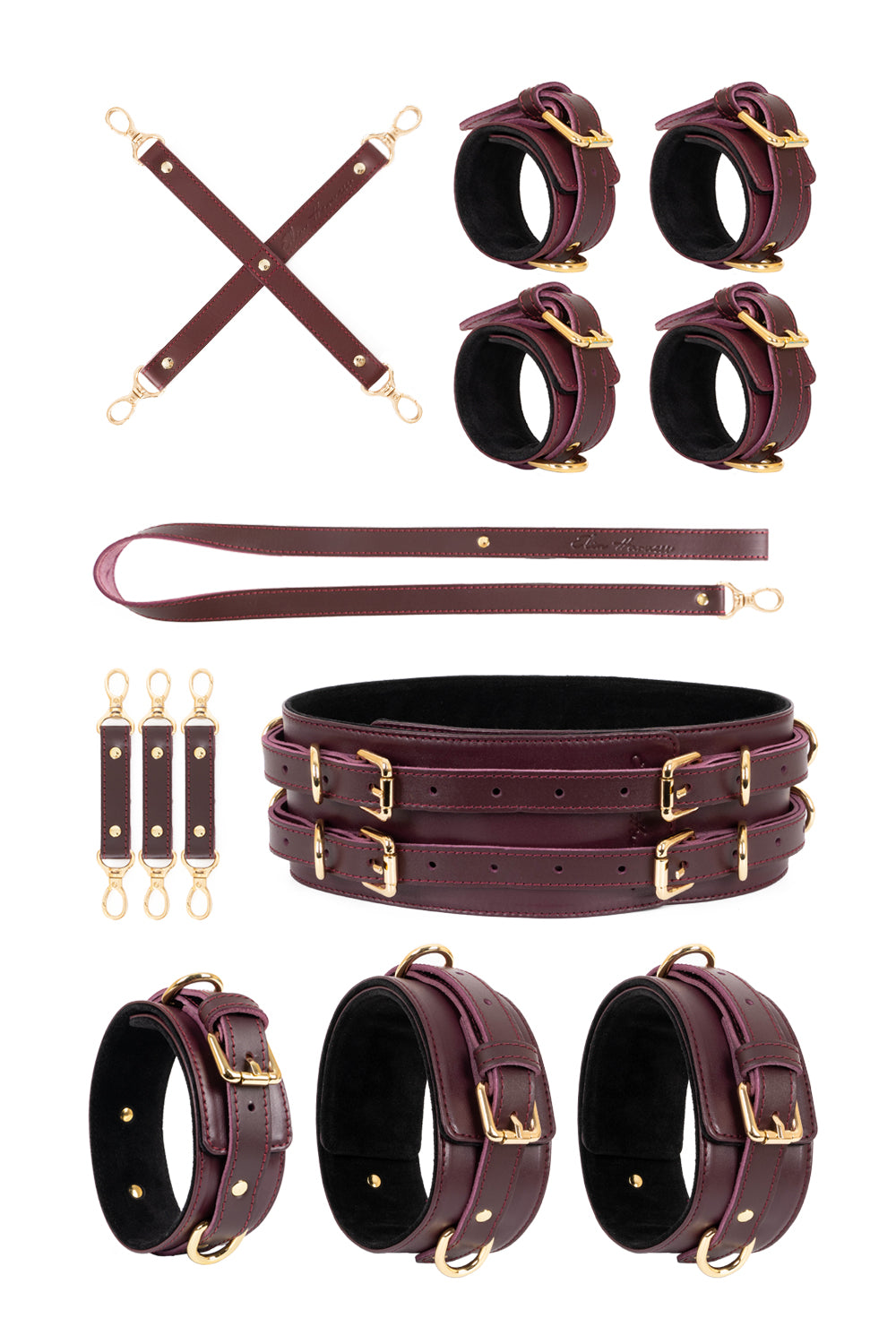 6 in 1 Leather Harness Bondage Set. 10 colors