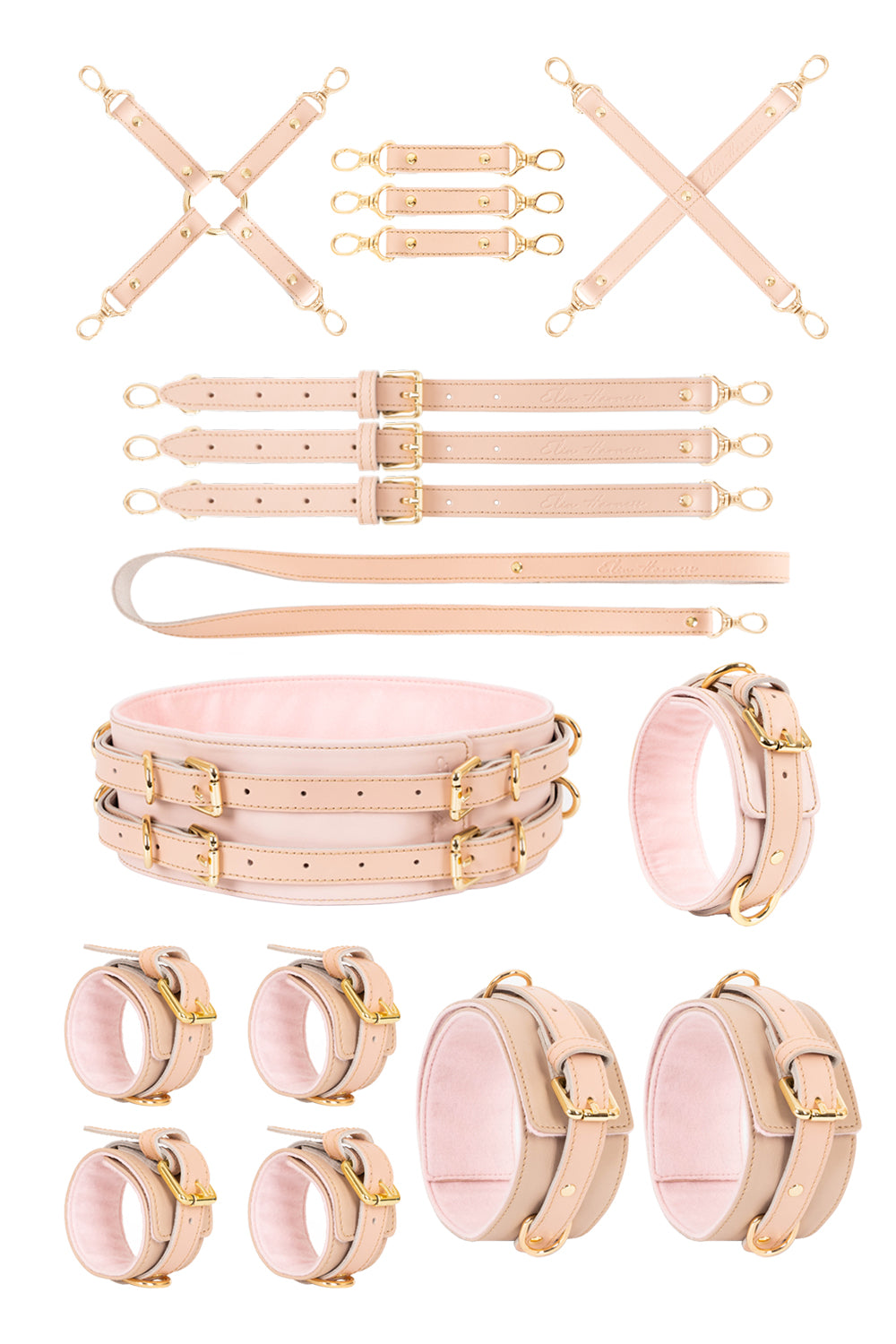 7 in 1 Leather Harness Bondage Set. 10 colors