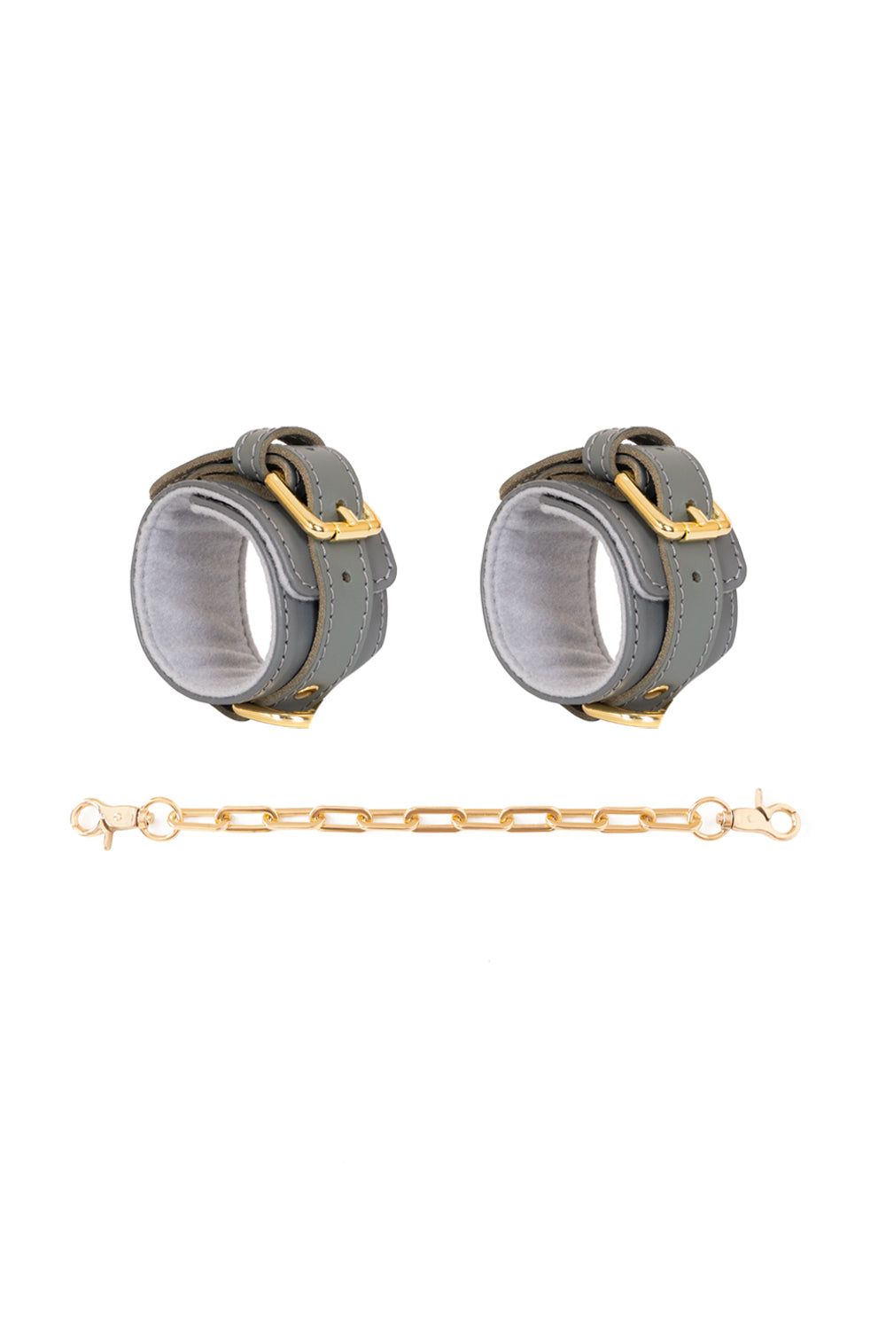 Leather Wrist, Ankle cuffs, Restraint Bondage with large links chain connector