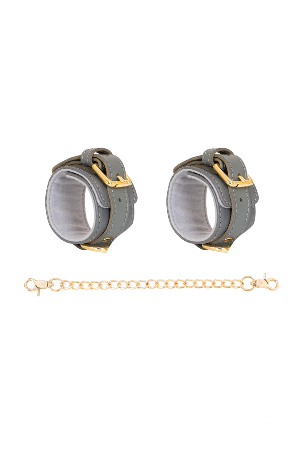 Leather Handcuffs, Ankle cuffs, Restraint Bondage with standard chain connector