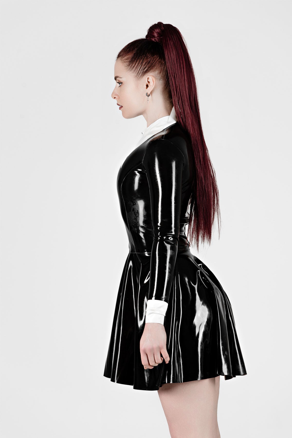 Latex Skater Dress for Women, Wednesday outfit
