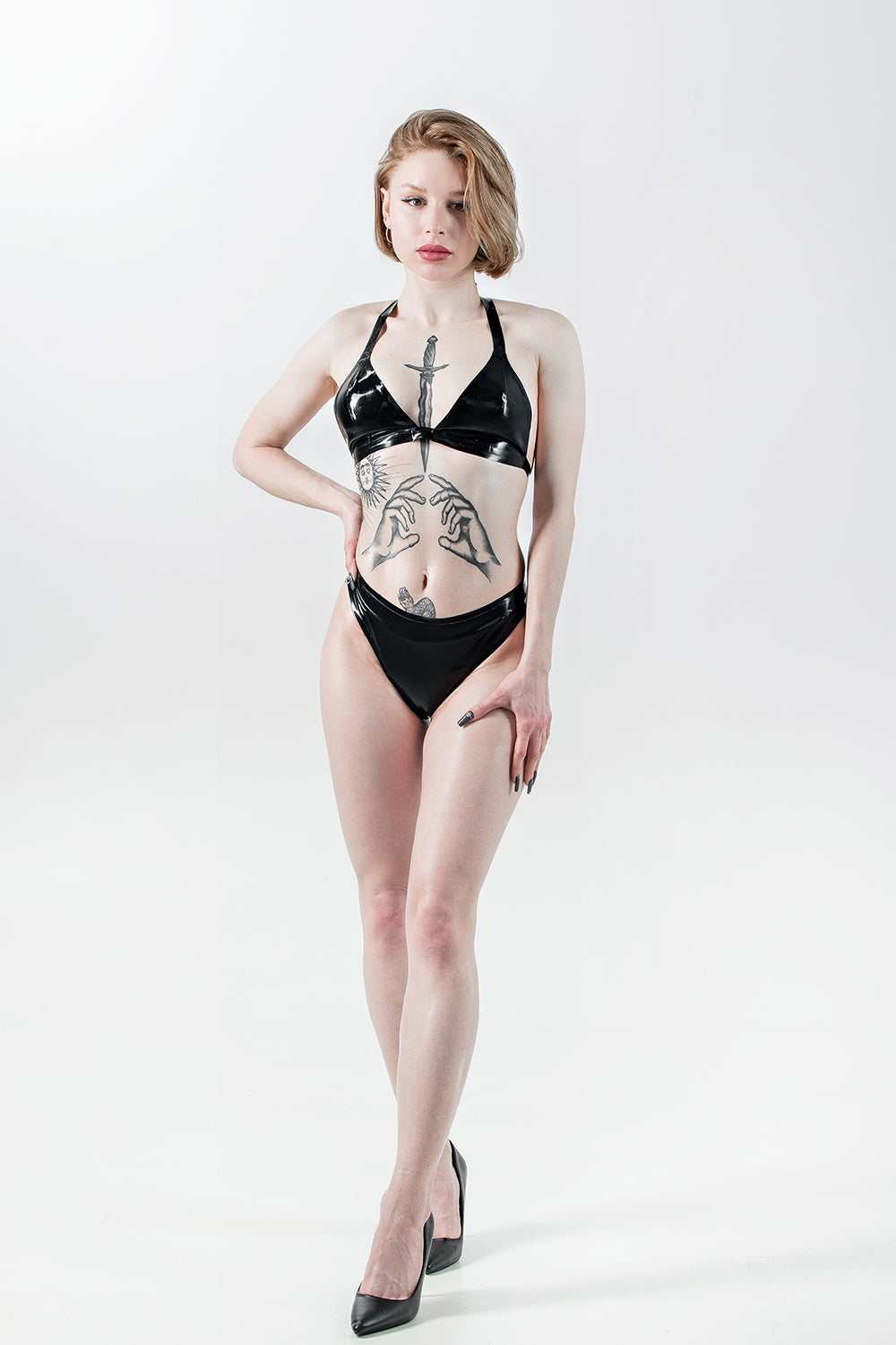 Latex Panties Thong. Black