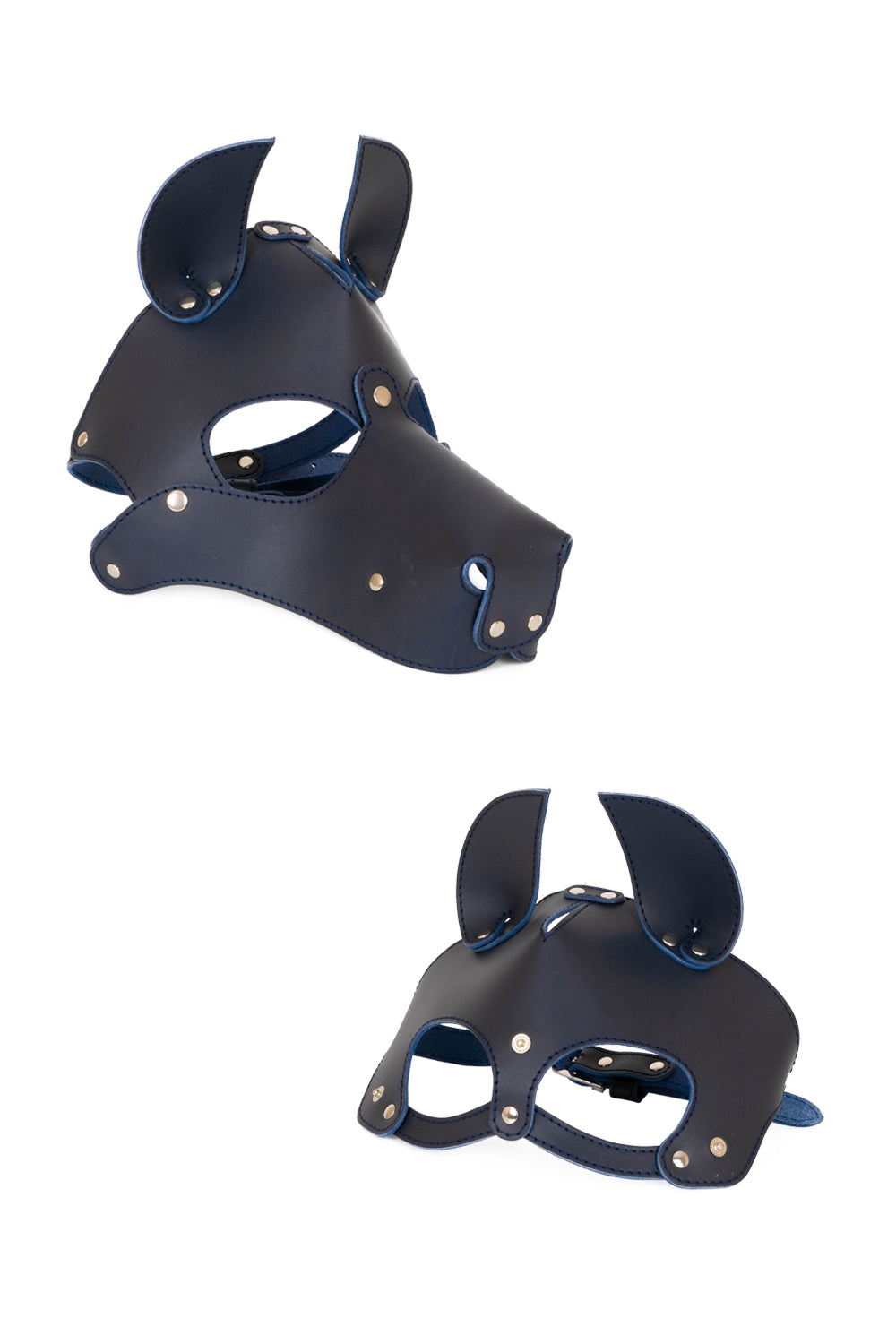 Dog mask with detachable muzzle. Gray