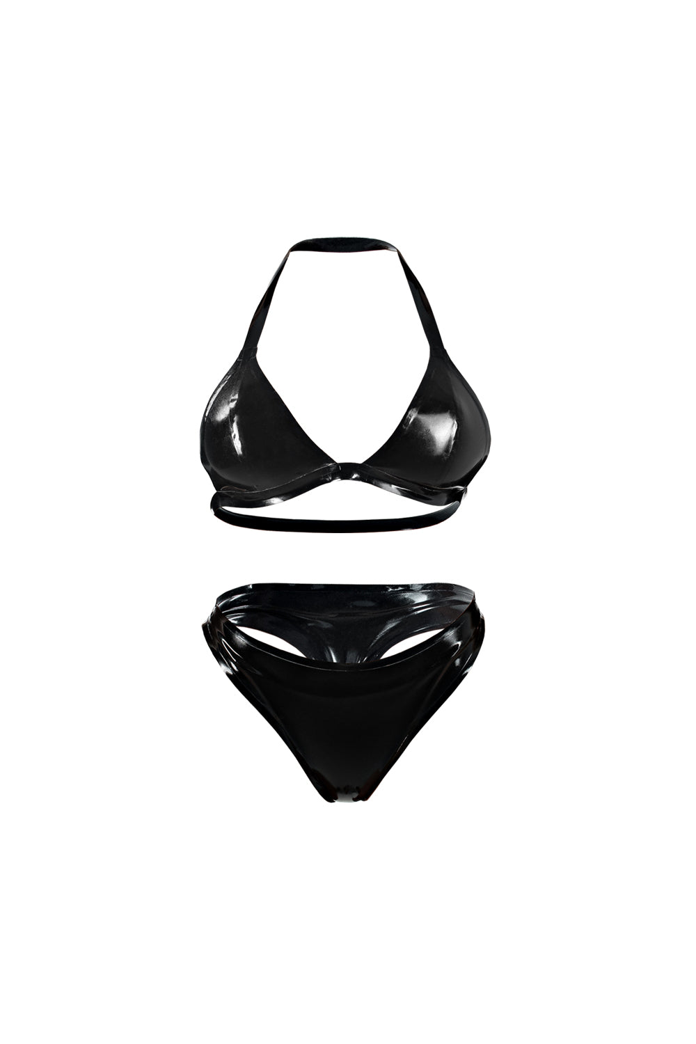Latex Panties Thong. Black