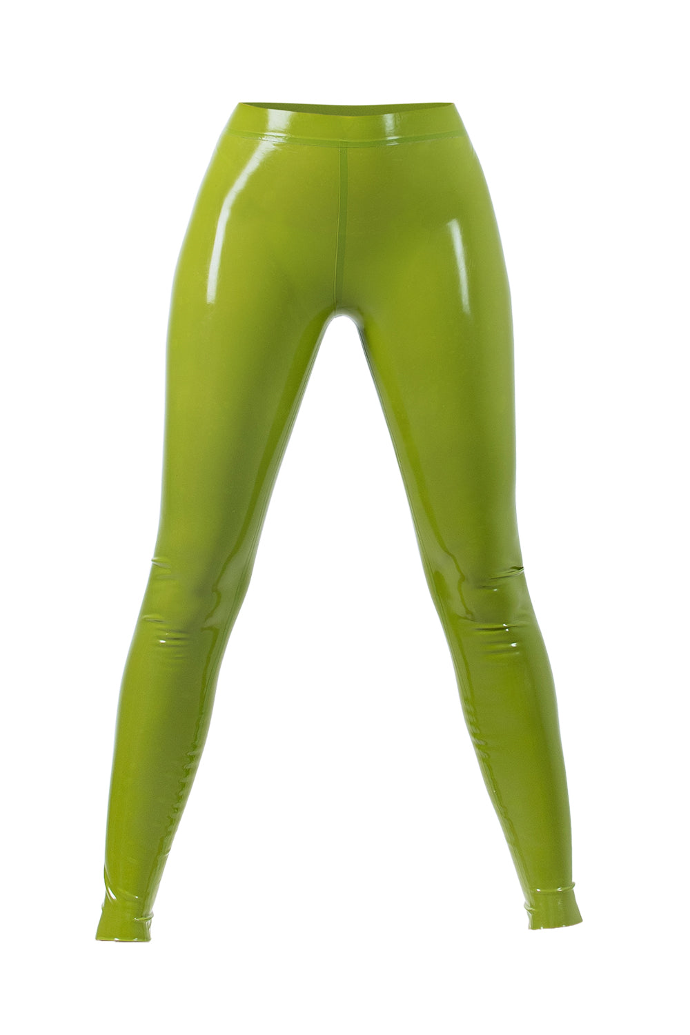 Latex Leggings with Waistband. Red