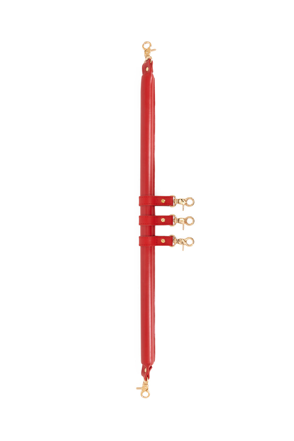 5 point BDSM Leather Spreader Bar with cuff hooks