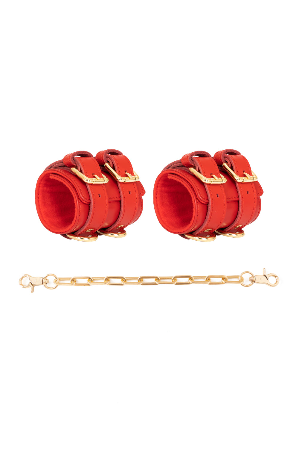 Hand, Ankle cuffs Wide with chain connectors.