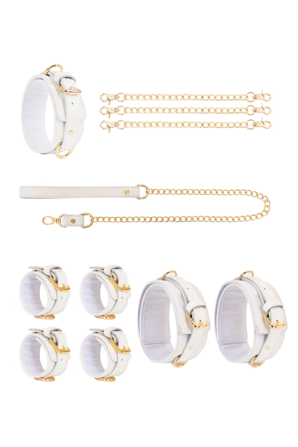 Leather set 4 in 1 with chain leash