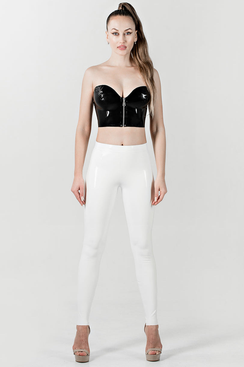 Latex Leggings with Waistband. Milk