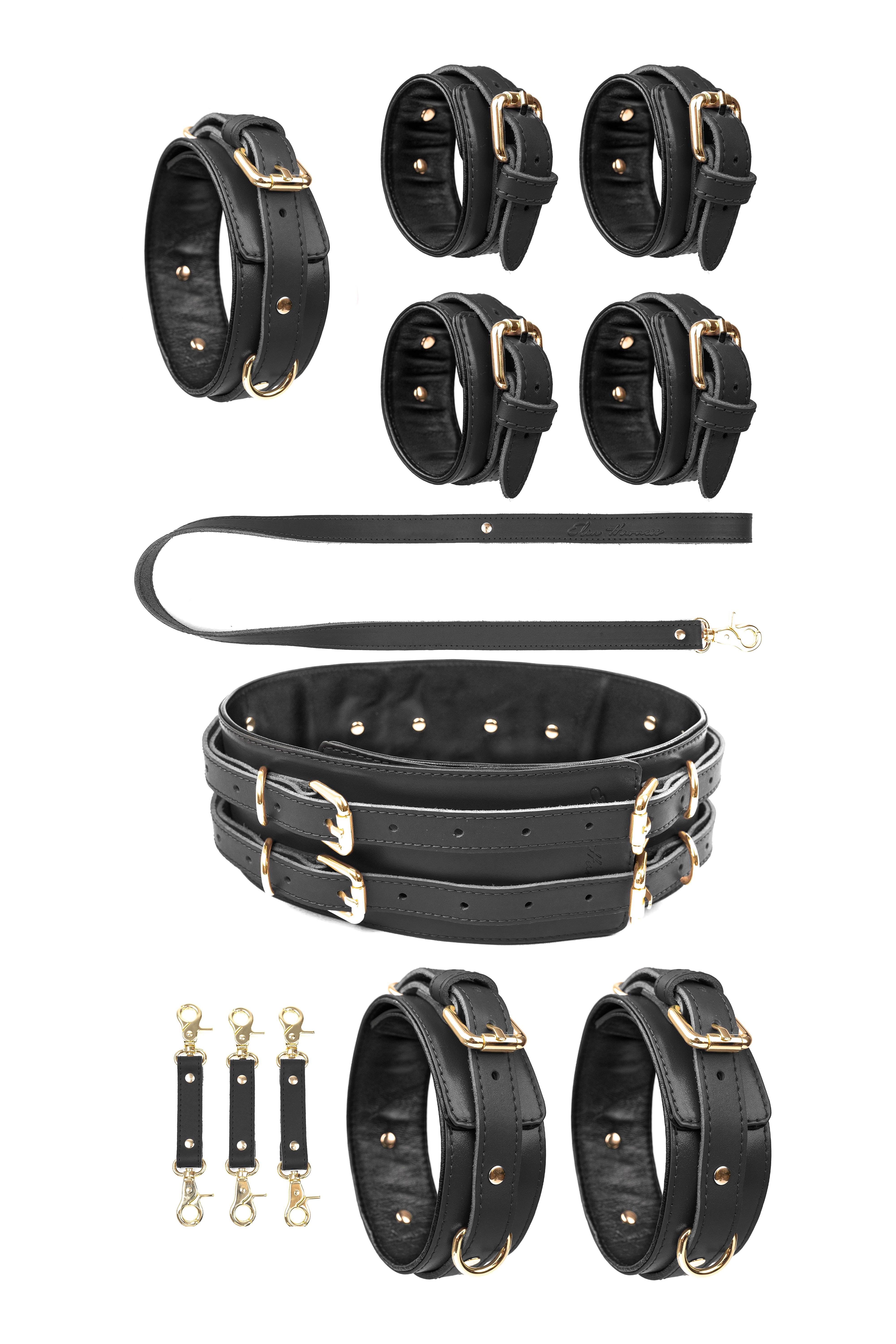 5 in 1 Leather Harness Bondage Set. 10 colors