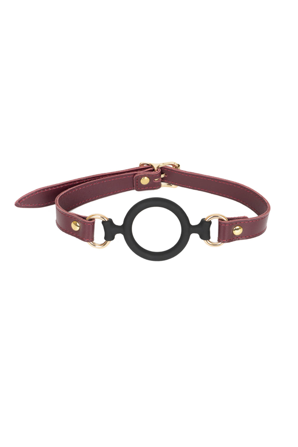Soft Silicone Mouth Ring Gag. Burgundy