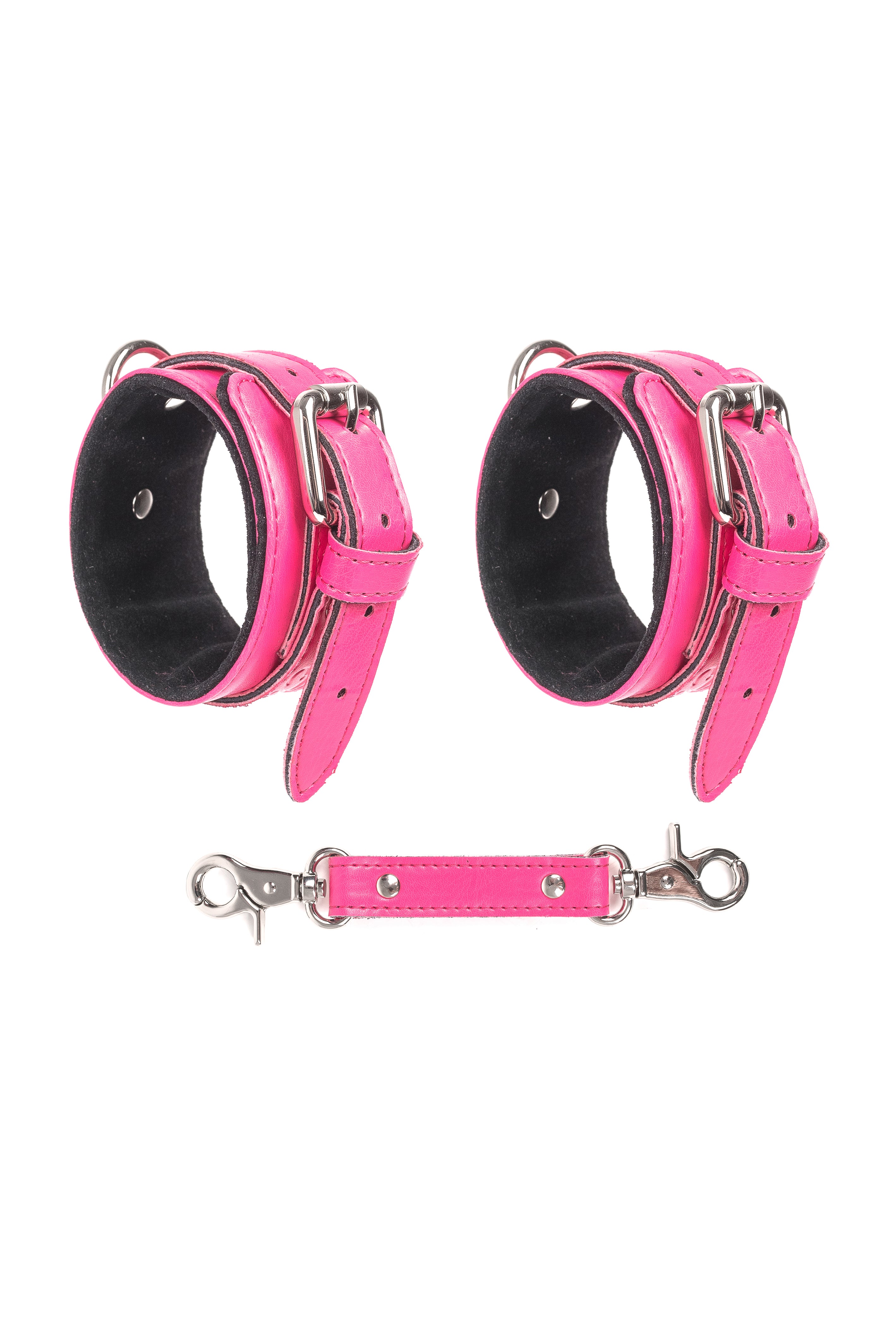 Faux Leather Wrist Cuffs. Pink