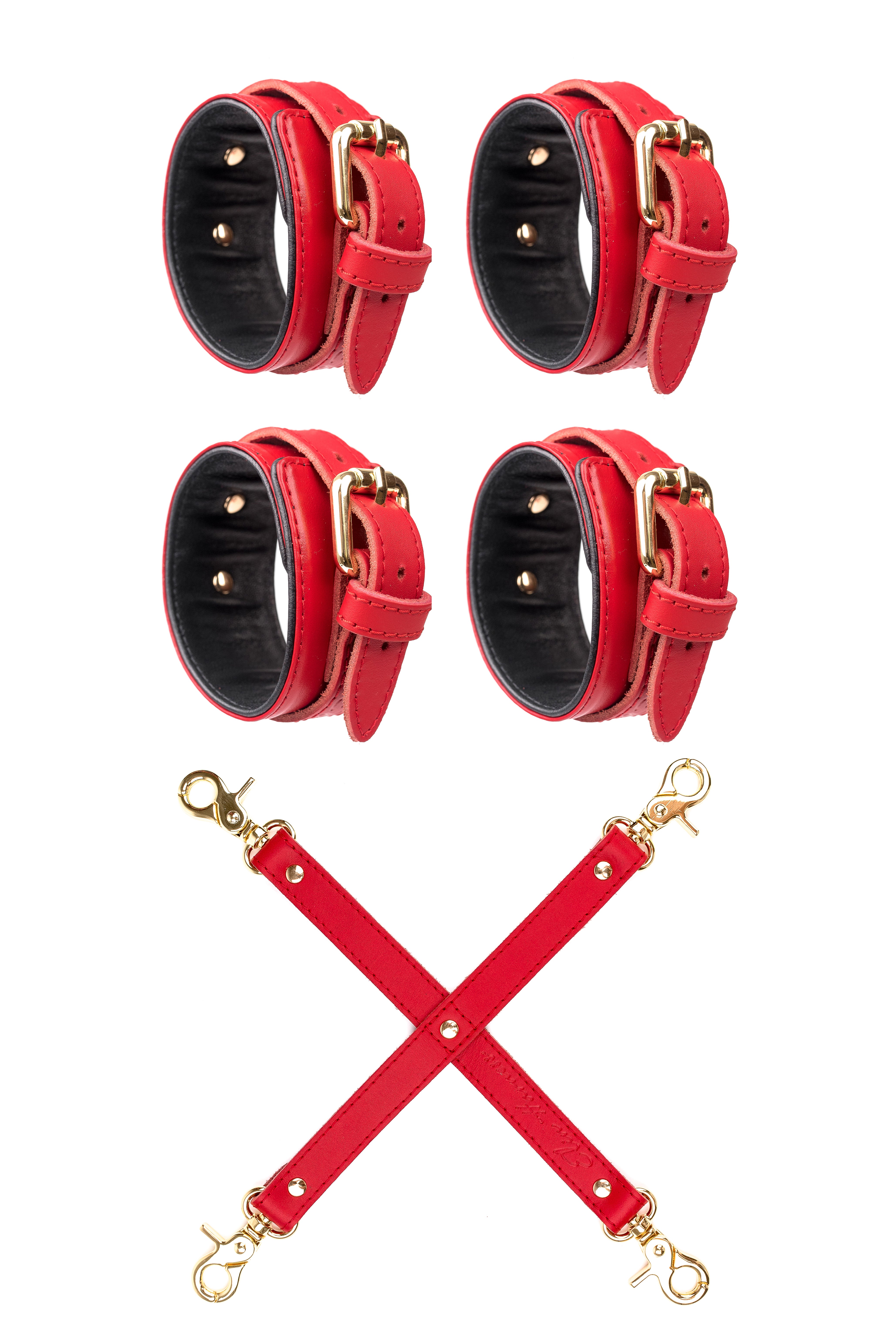 Cuffs set with 4-way strap connector