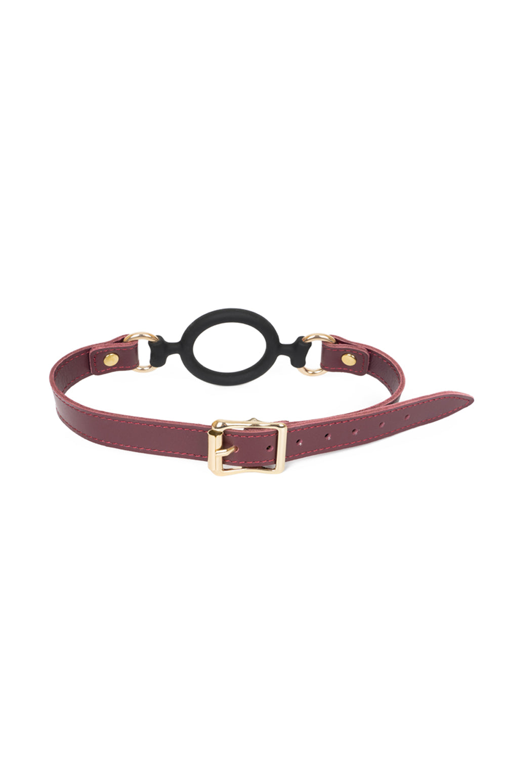 Soft Silicone Mouth Ring Gag. Burgundy