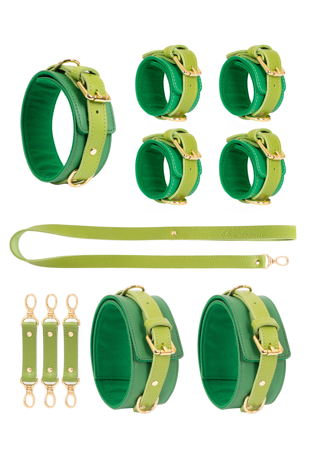 Deal of the day BDSM Leather Bondage Set Green