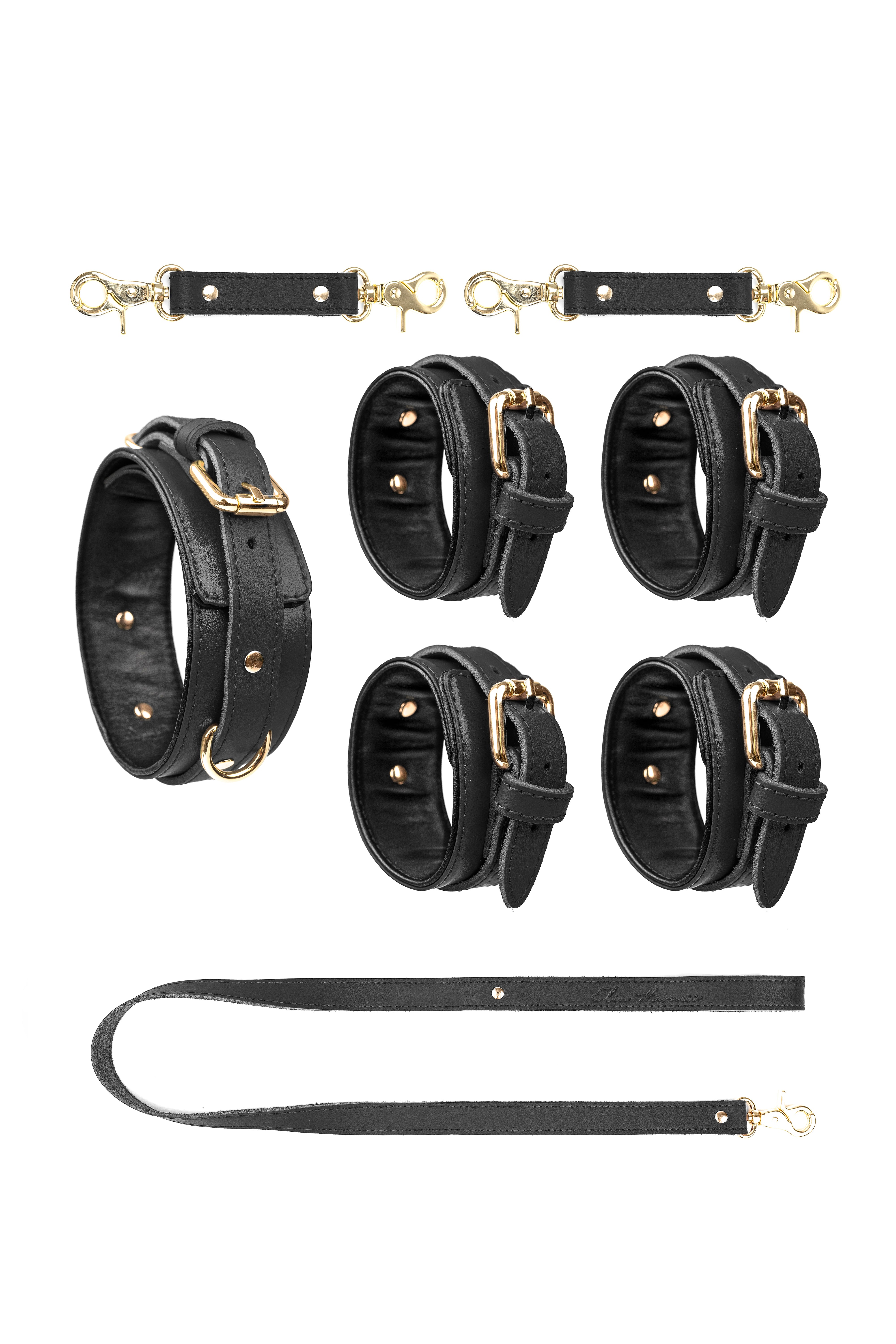 3 in 1 Leather Harness Bondage Set. 10 colors