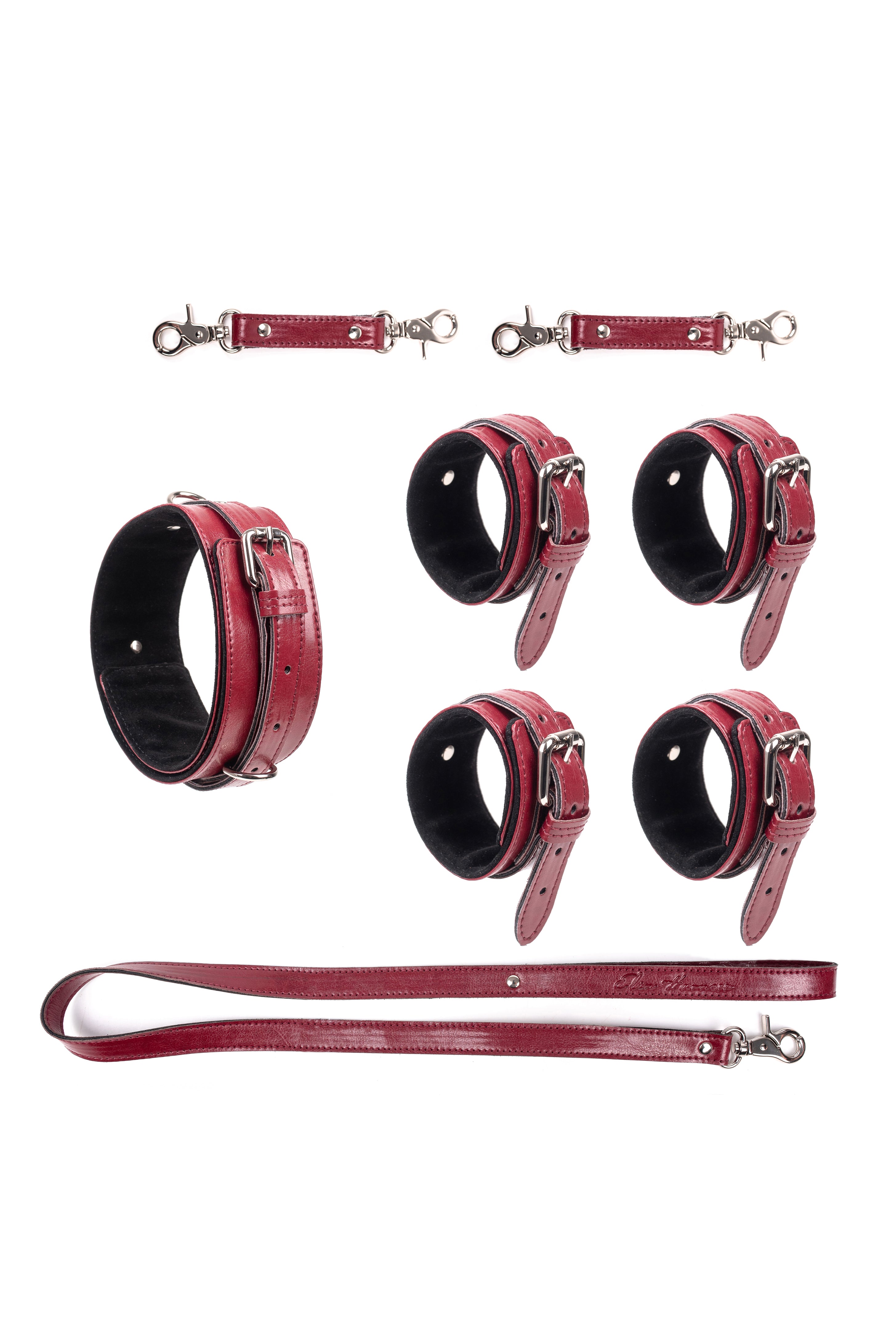 3 in 1 Vegan Leather Harness Bondage Set. Pink