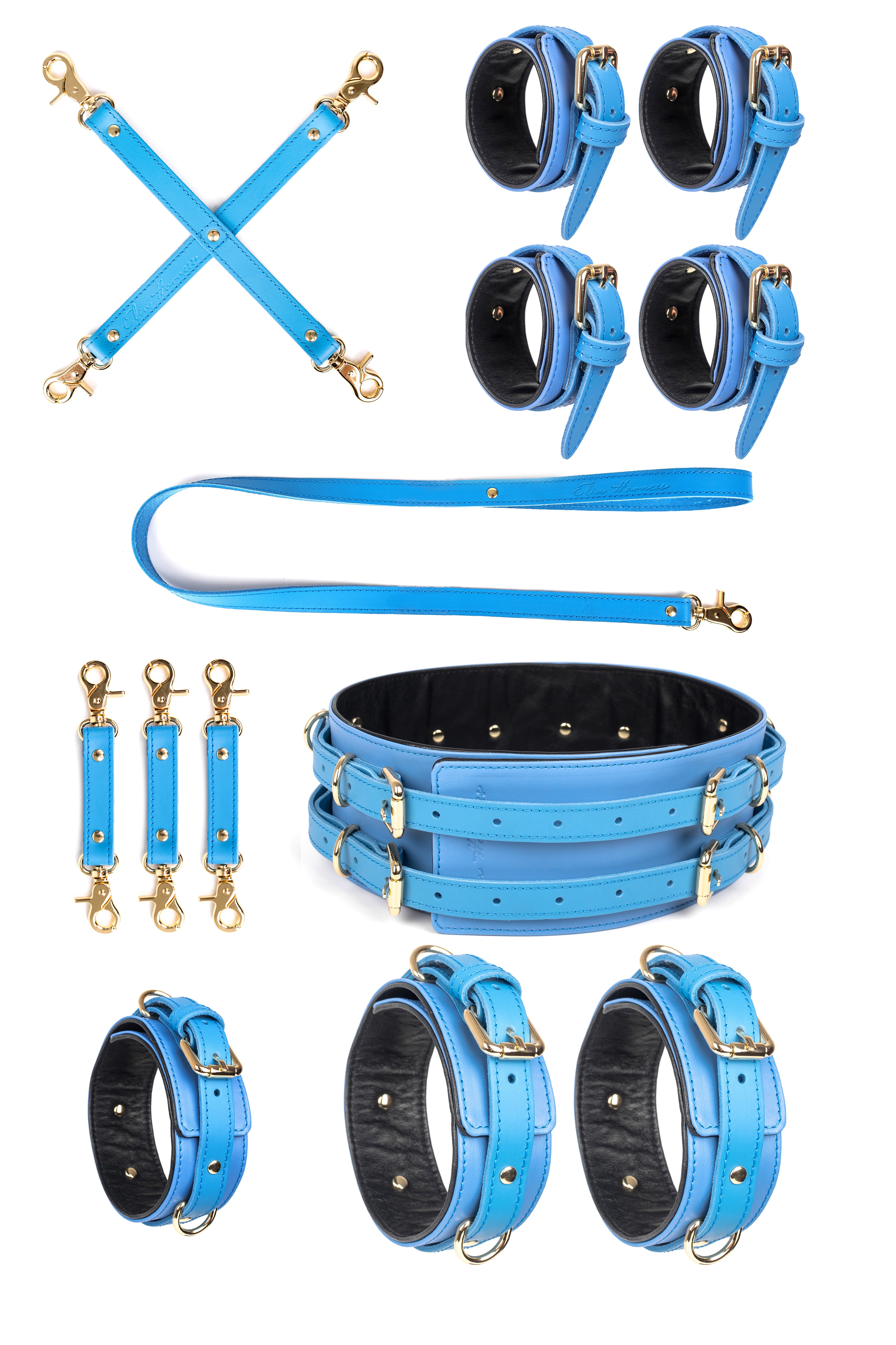 6 in 1 Leather Harness Bondage Set. 10 colors