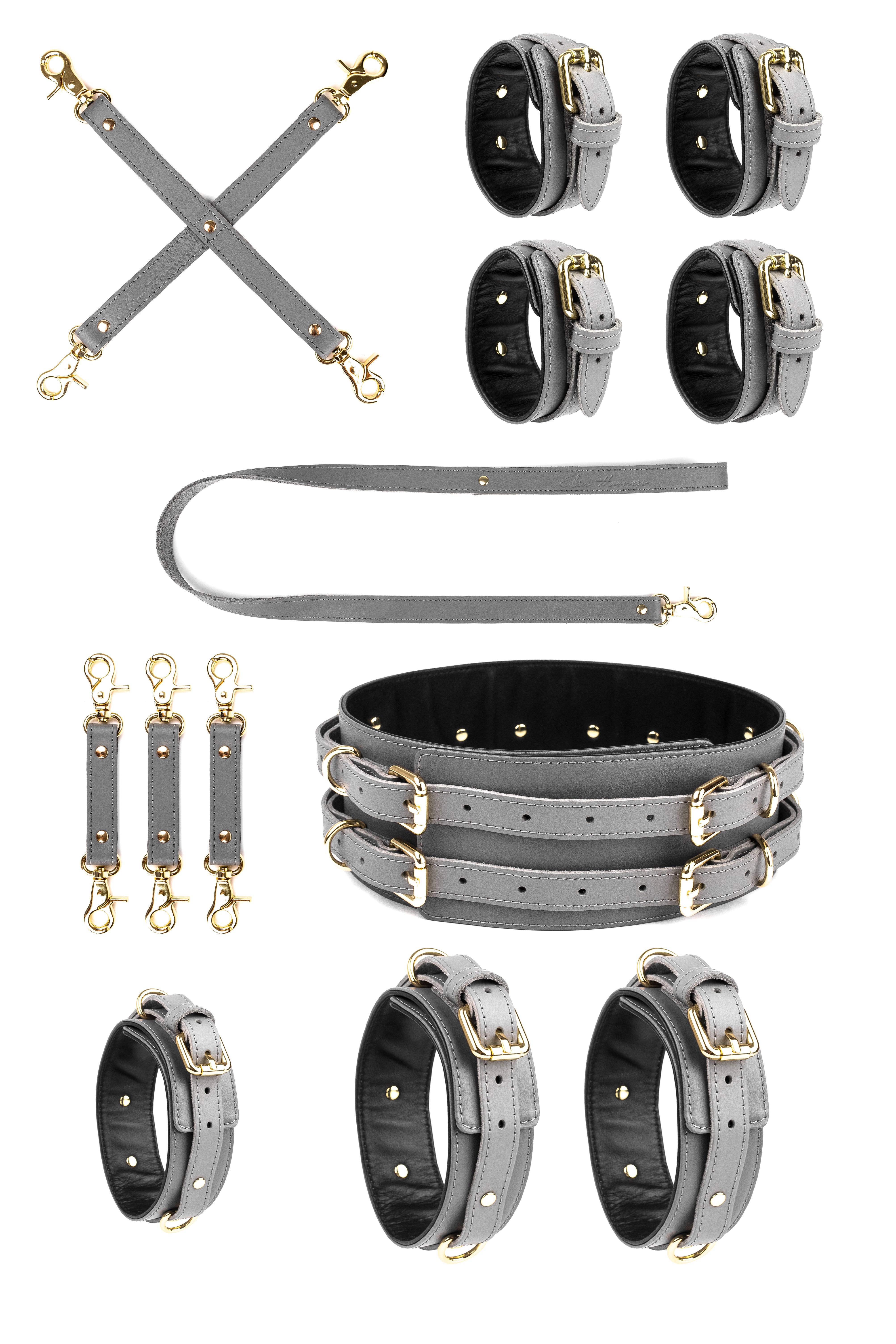 6 in 1 Leather Harness Bondage Set. 10 colors