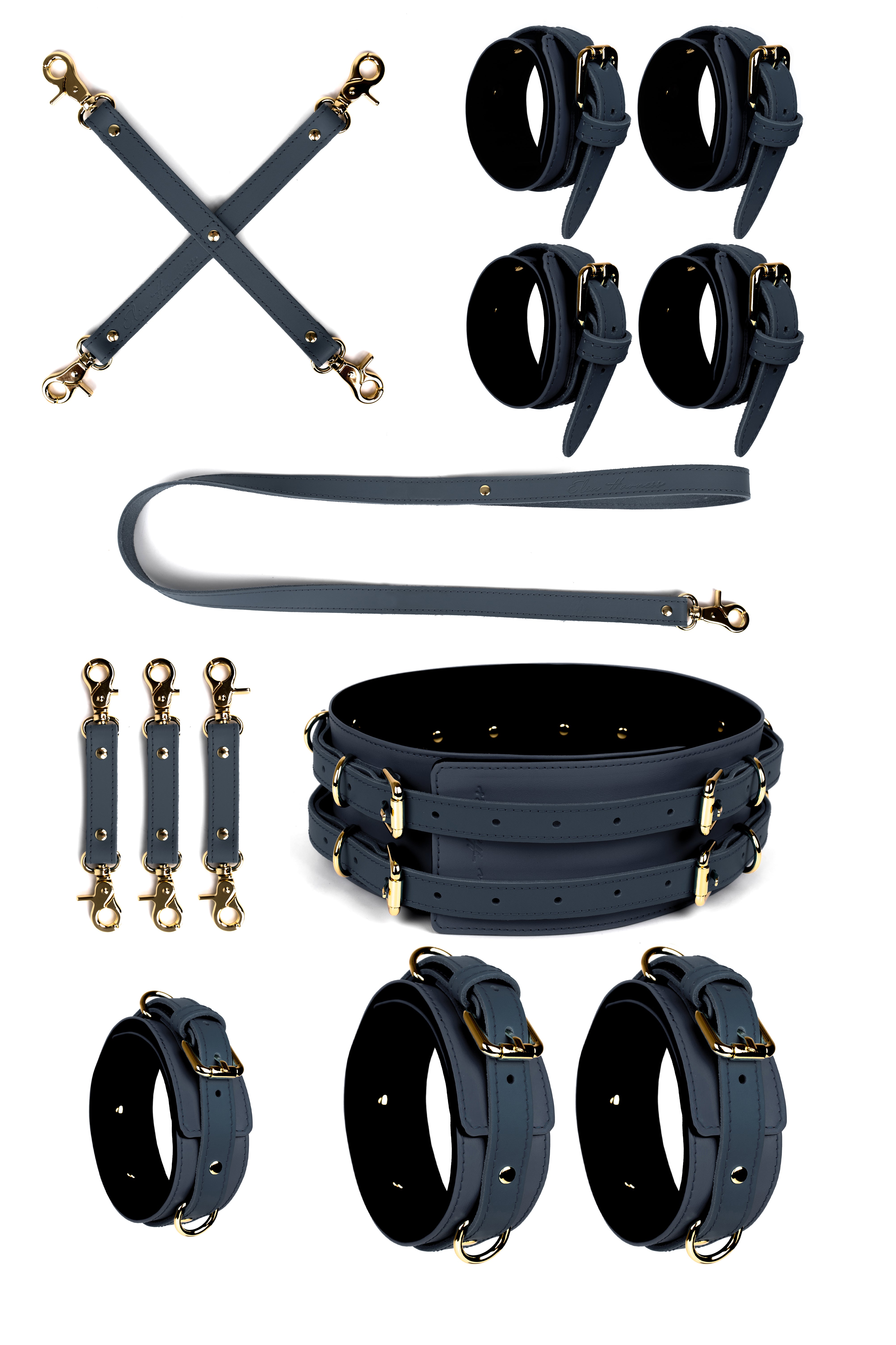 6 in 1 Leather Harness Bondage Set. 10 colors