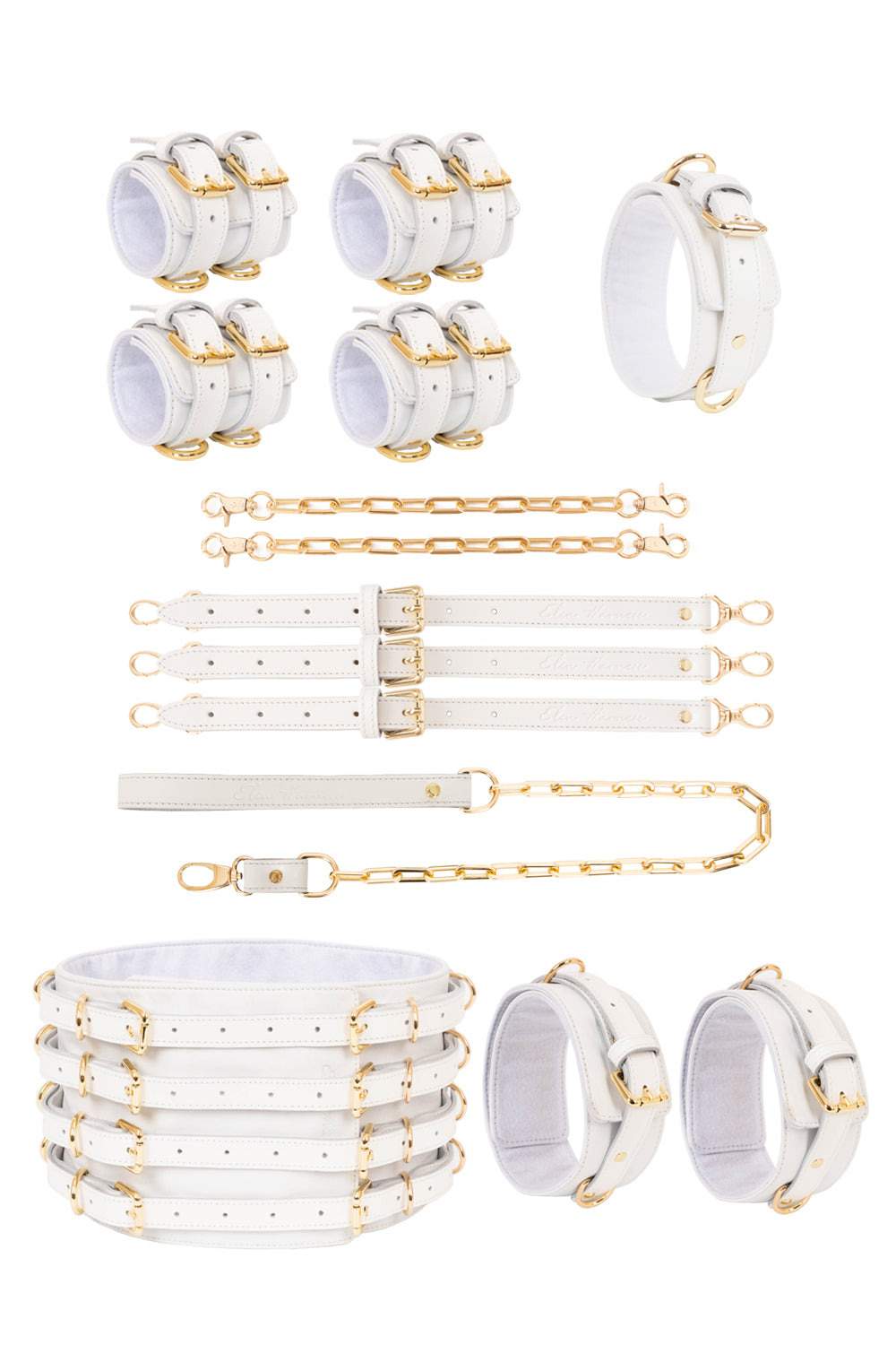 Luxury Leather BDSM Large Links Chain Set