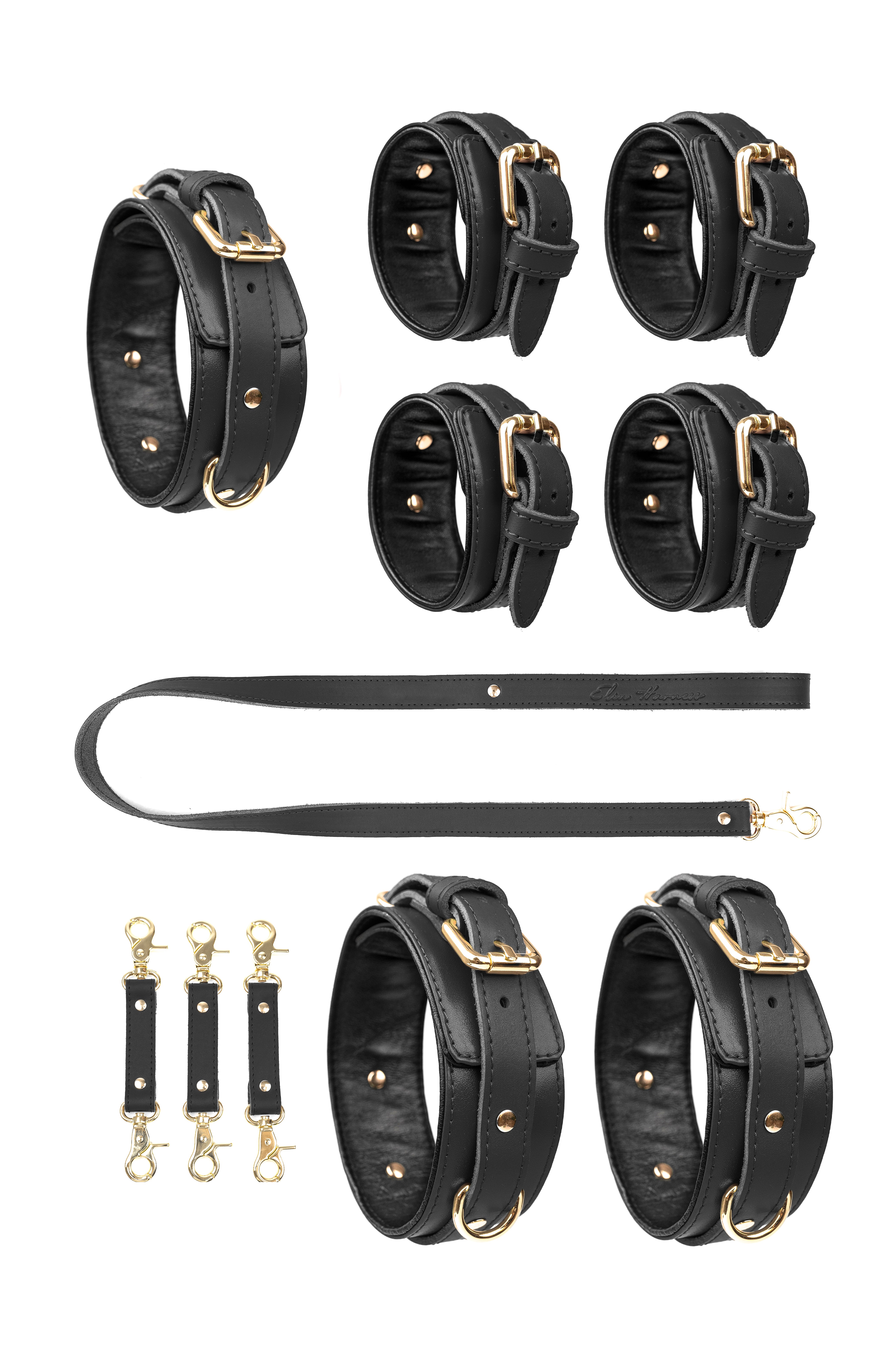 4 in 1 Leather Harness Bondage Set. 10 colors