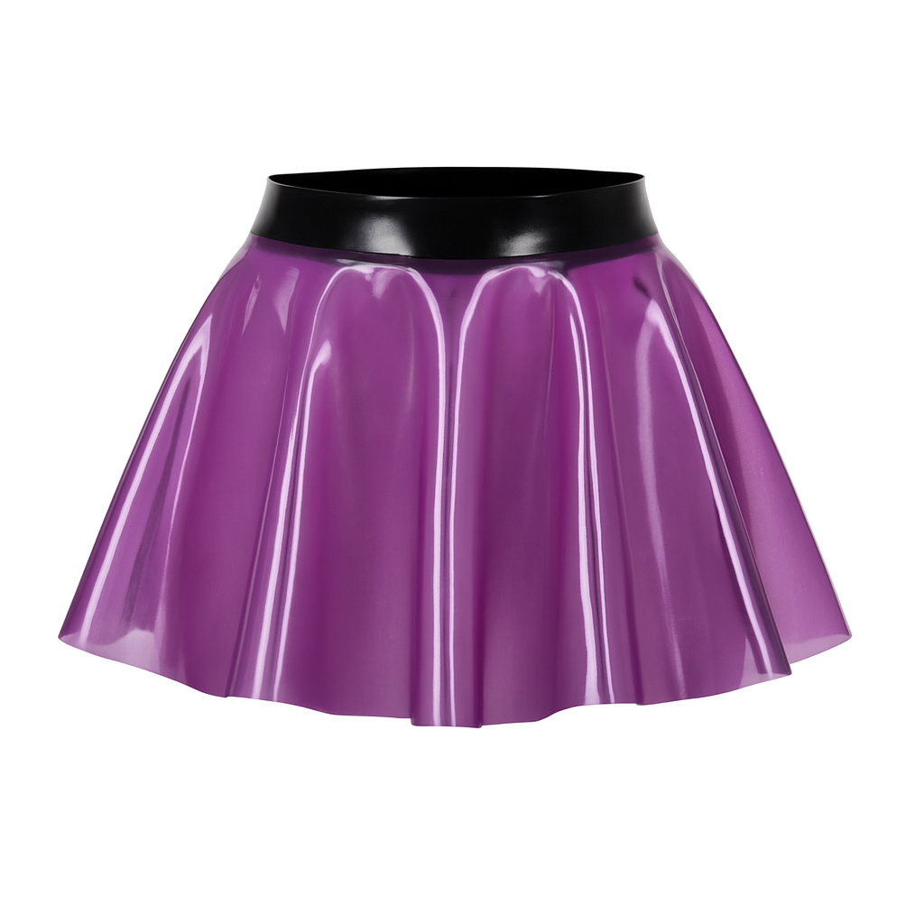 Latex Skater Skirt. Purple Semi-Transparent