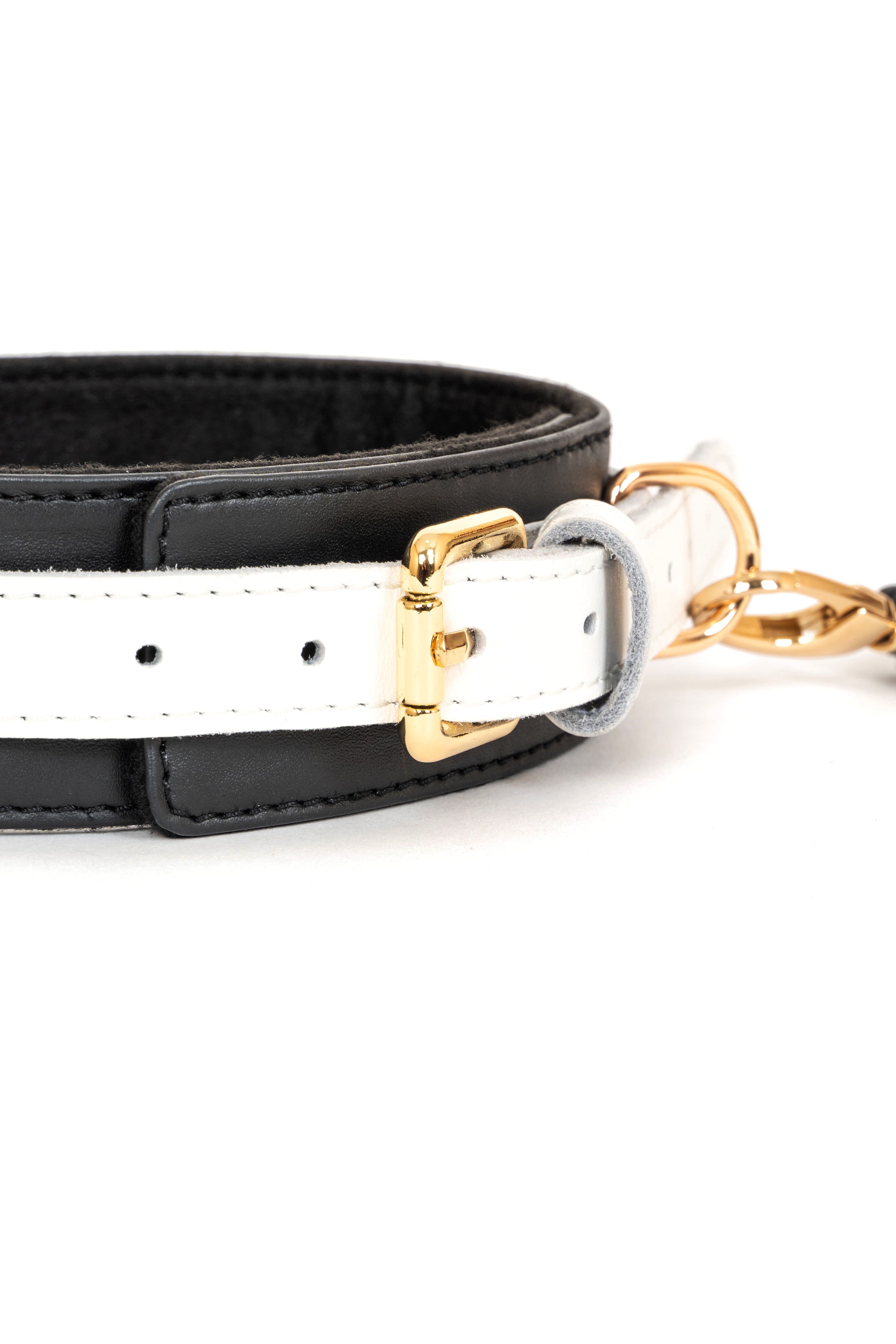 Black'n'White 6 in 1 Leather Harness Bondage Set