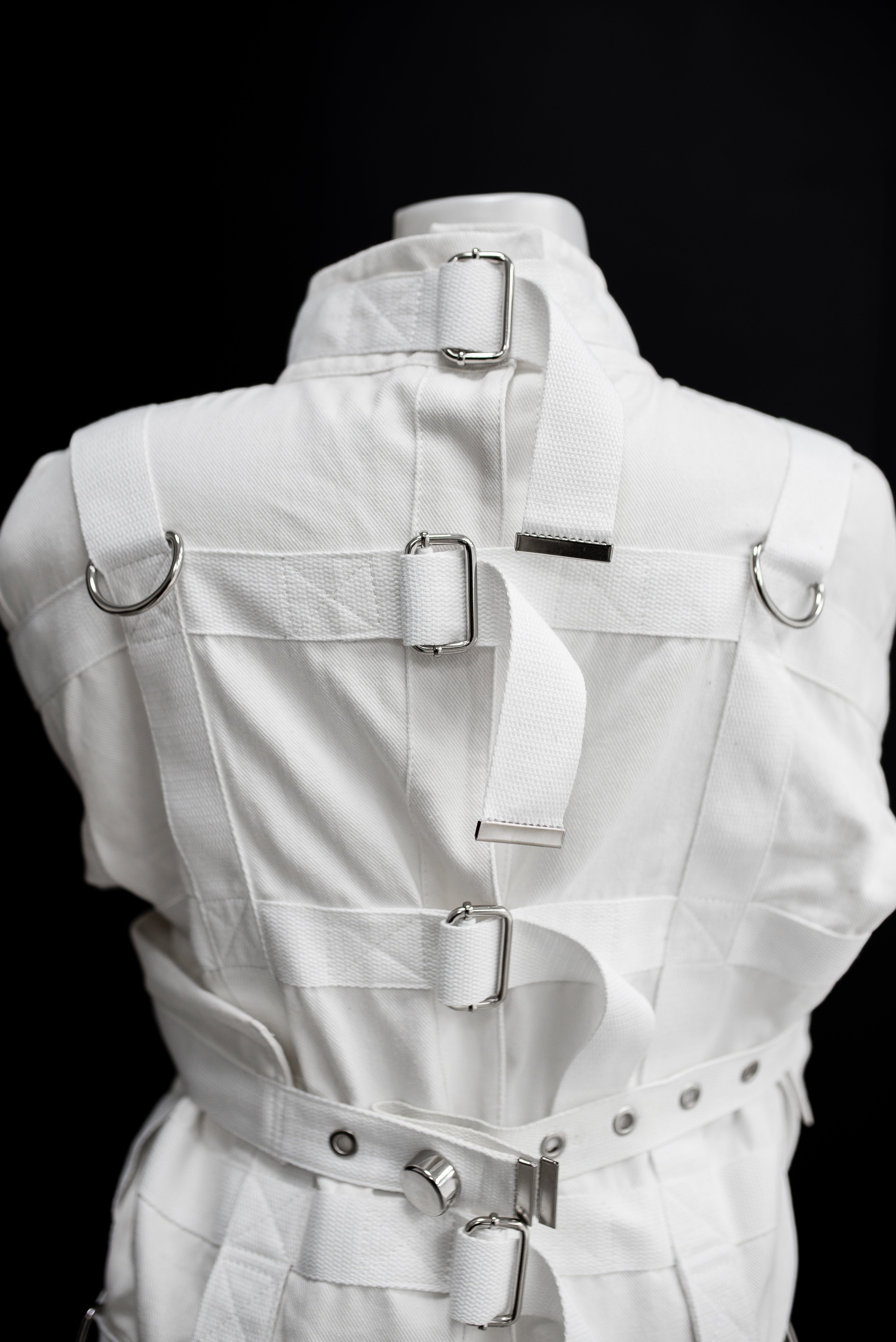 Cotton Straitjacket with Segufix Style Locks & Key. White