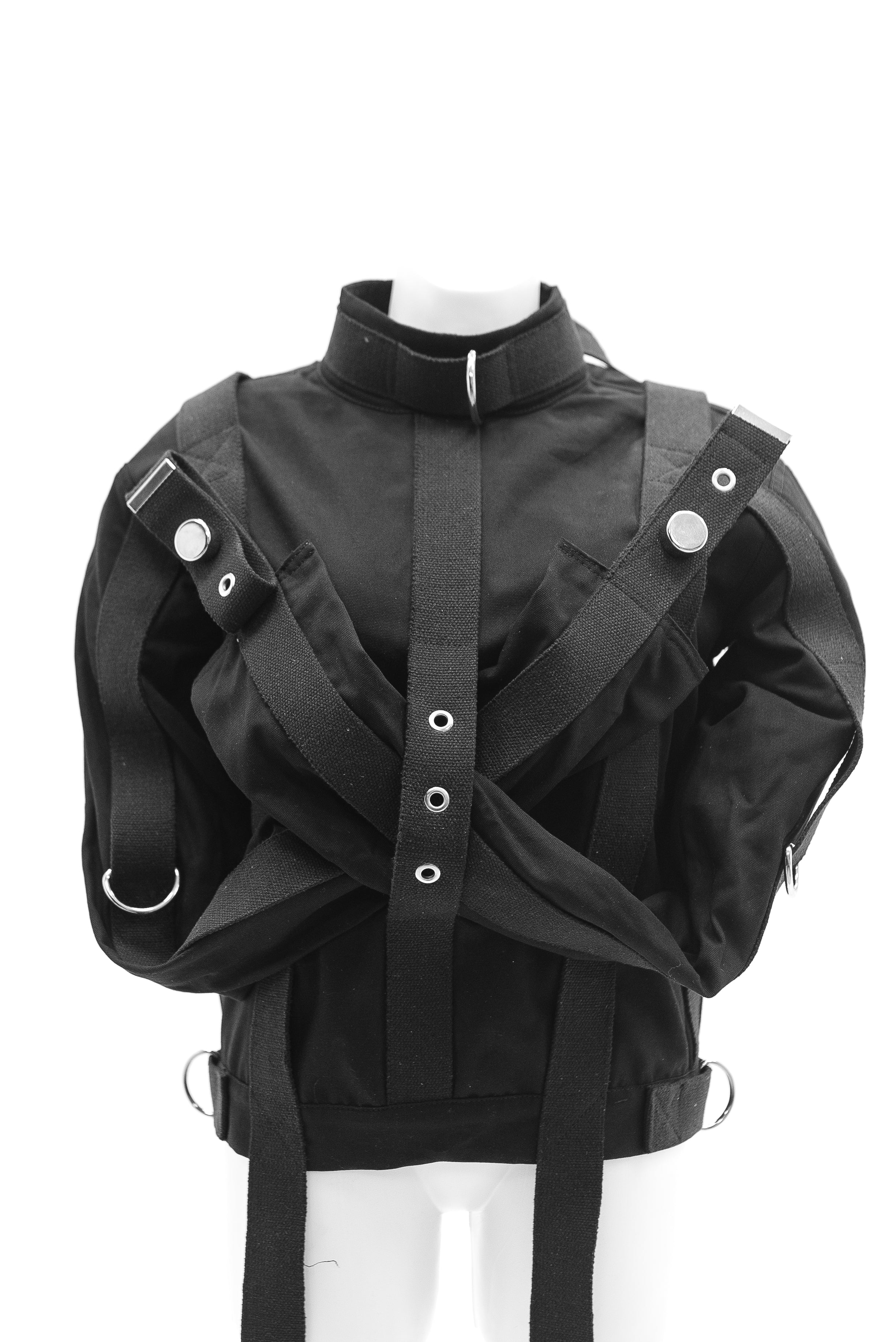 Cotton Straitjacket with Segufix Style Locks & Key. Black