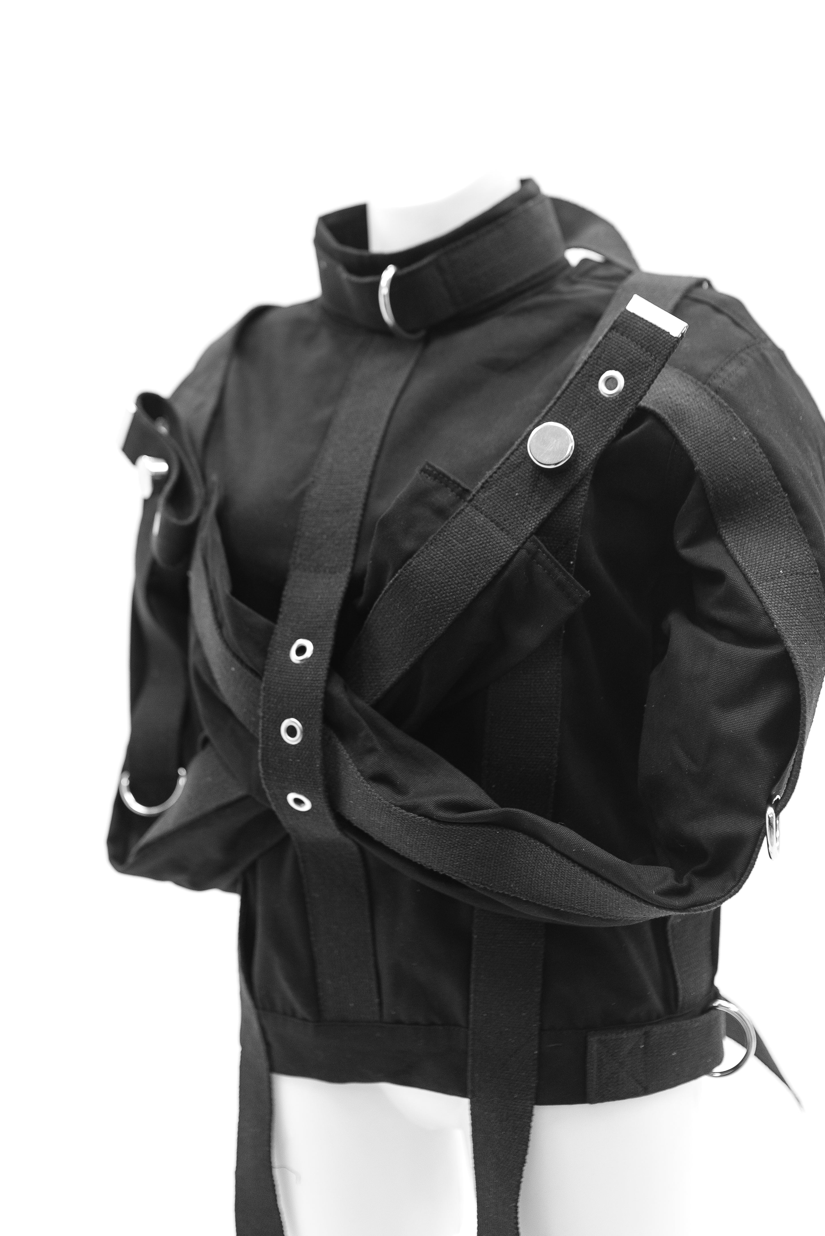 Cotton Straitjacket with Segufix Style Locks & Key. Black