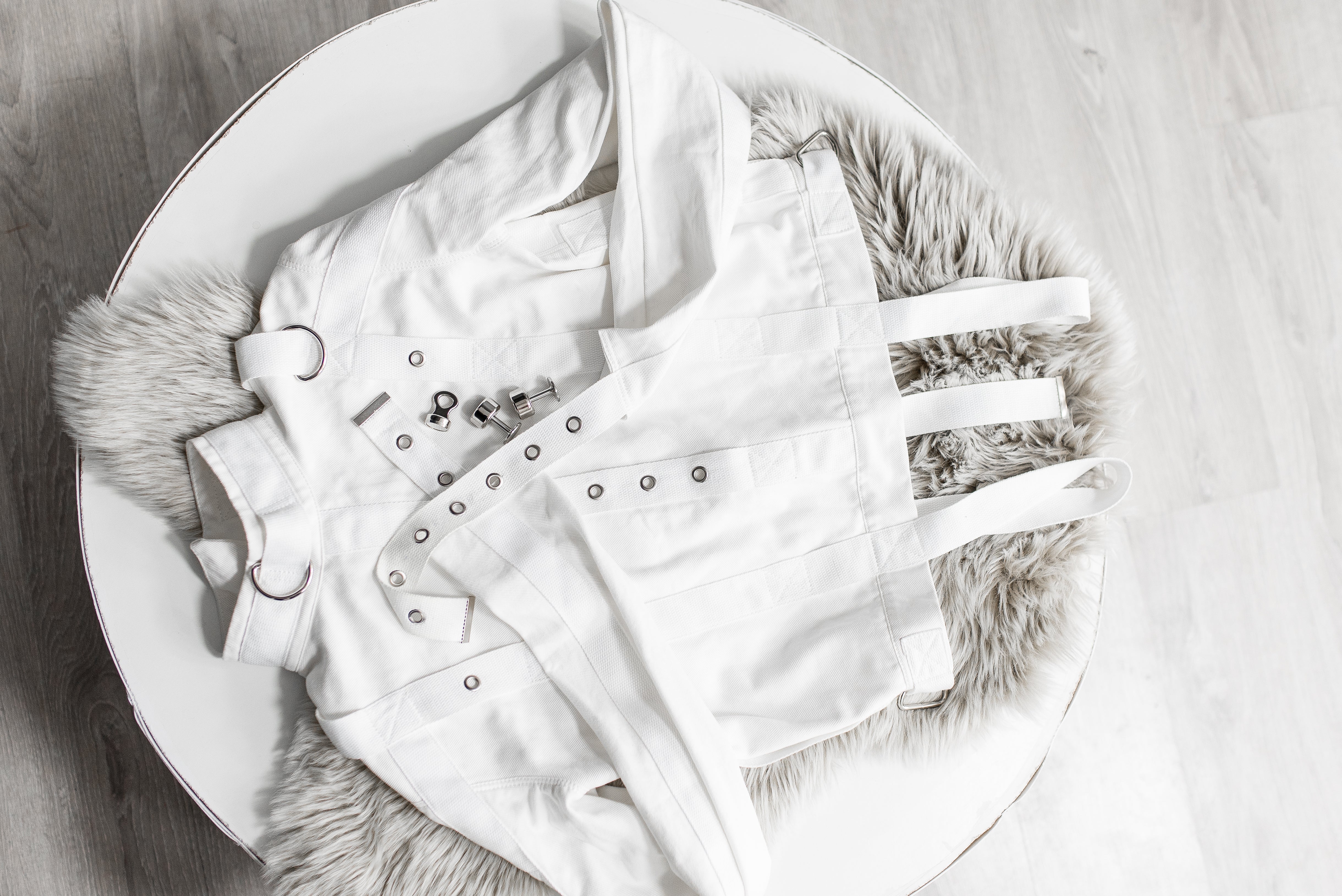 Cotton Straitjacket with Segufix Style Locks & Key. White