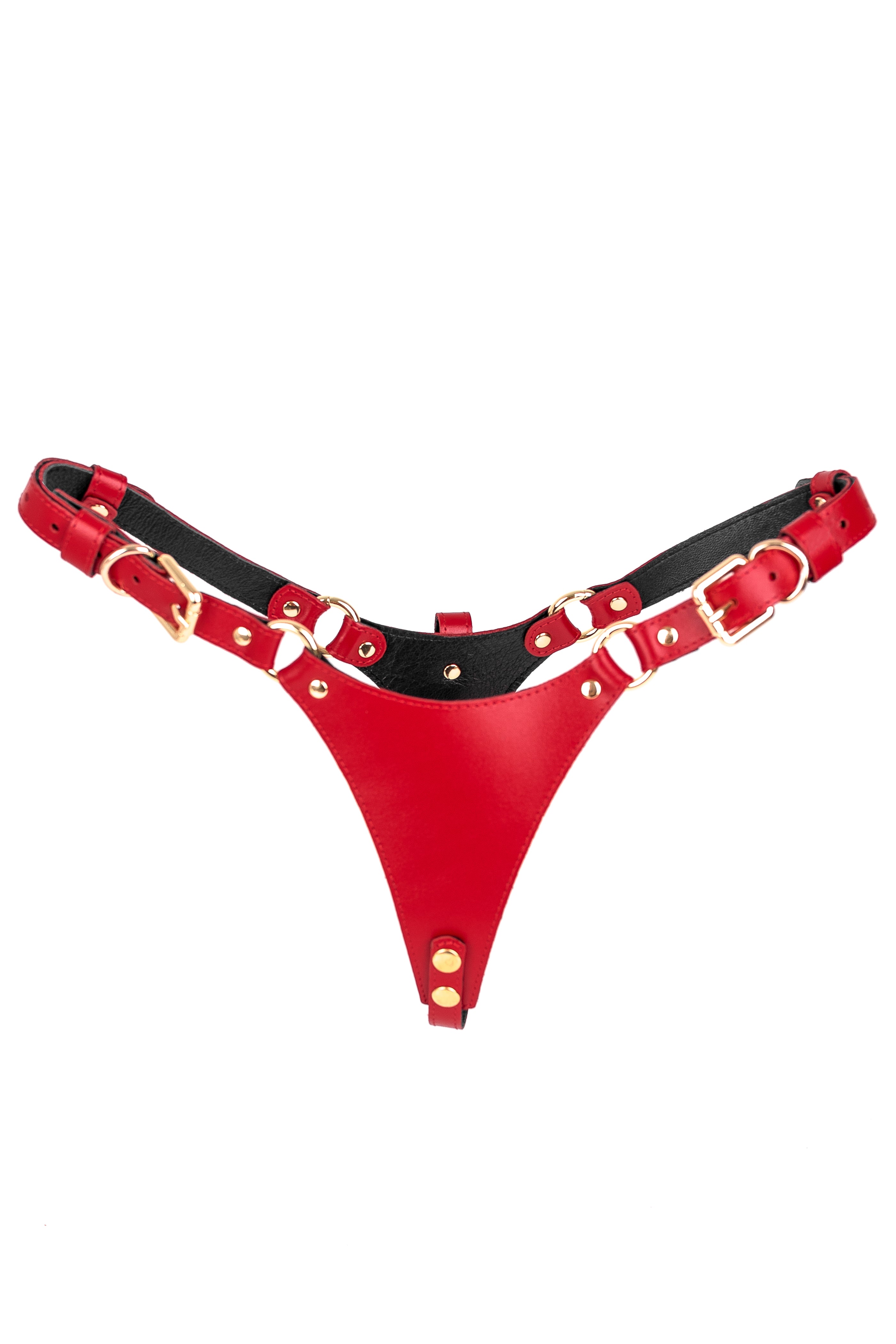 Freyja Leather Panties Lacquered. Burgundy