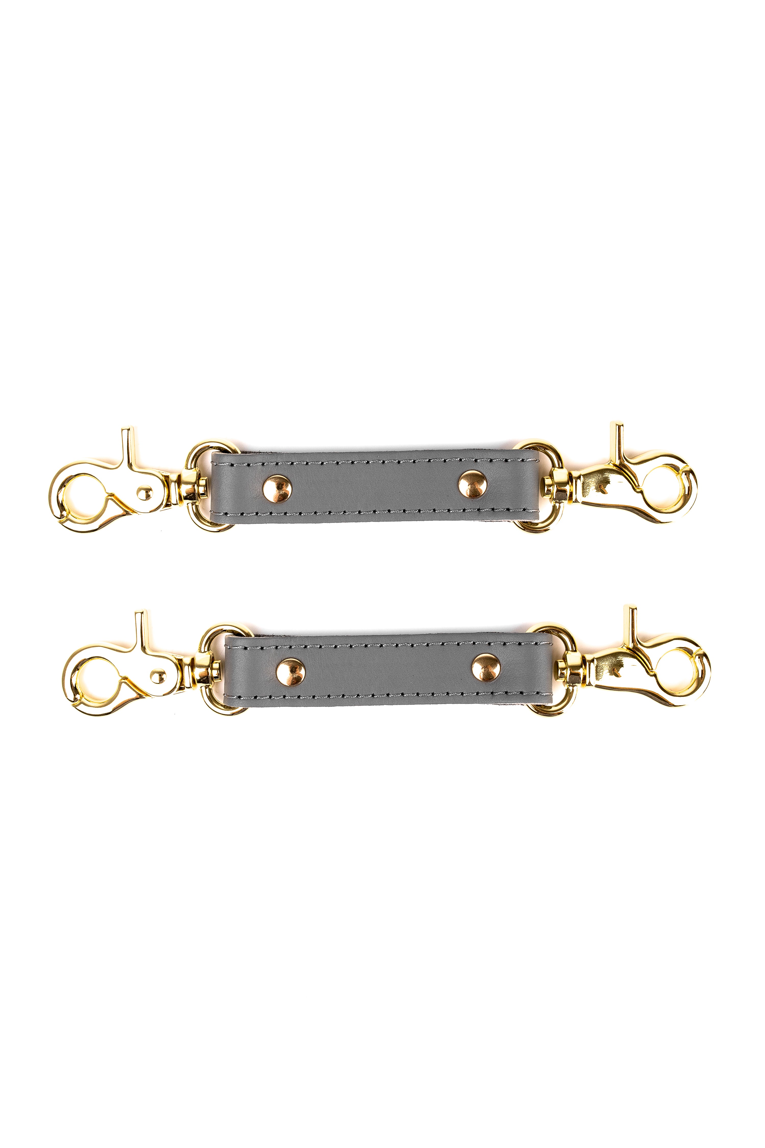 2-Way Leather Connector. Set of 2 Short Straps for Fixation Reinforced Steel