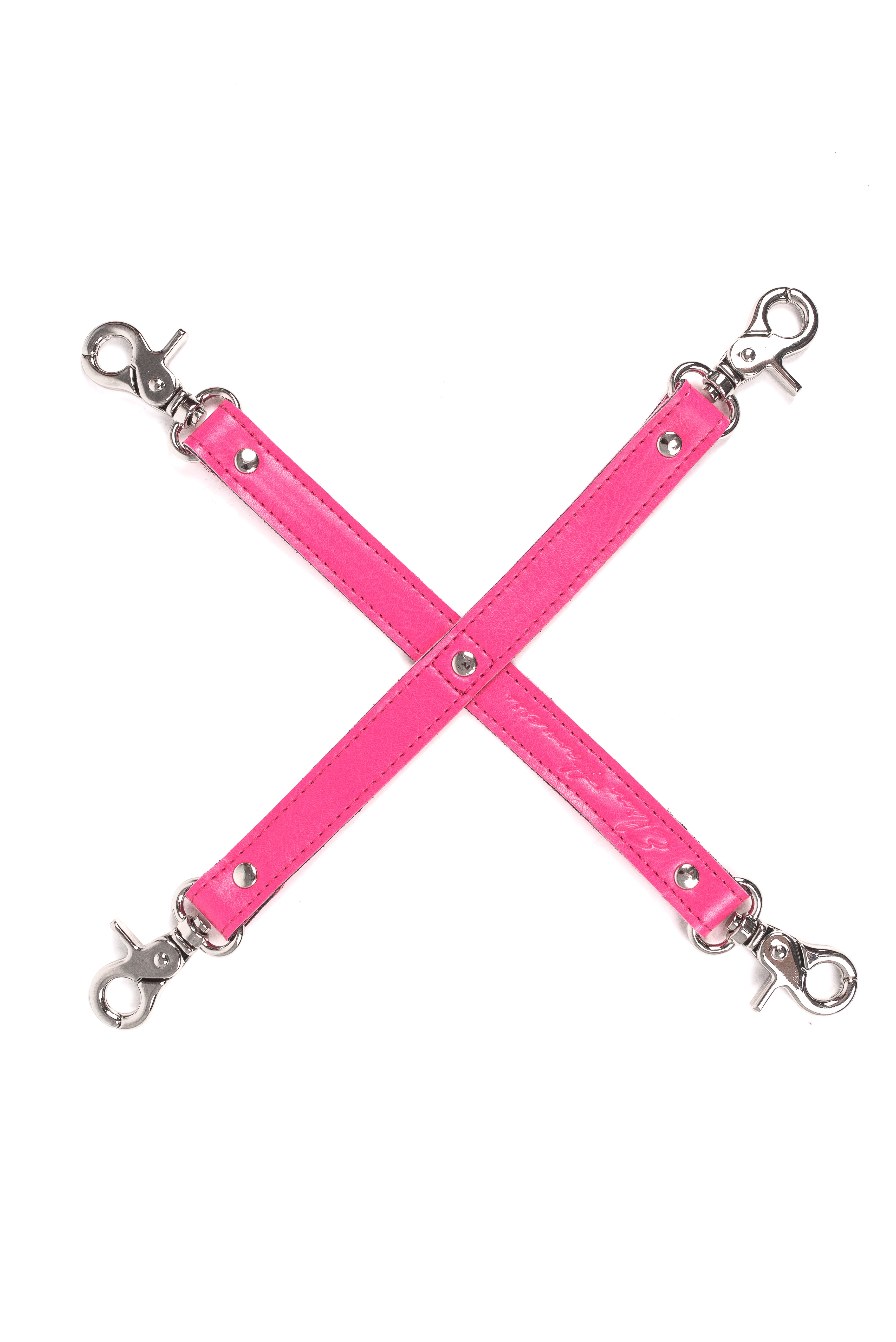 Faux leather 4-way Strap Connector. Pink