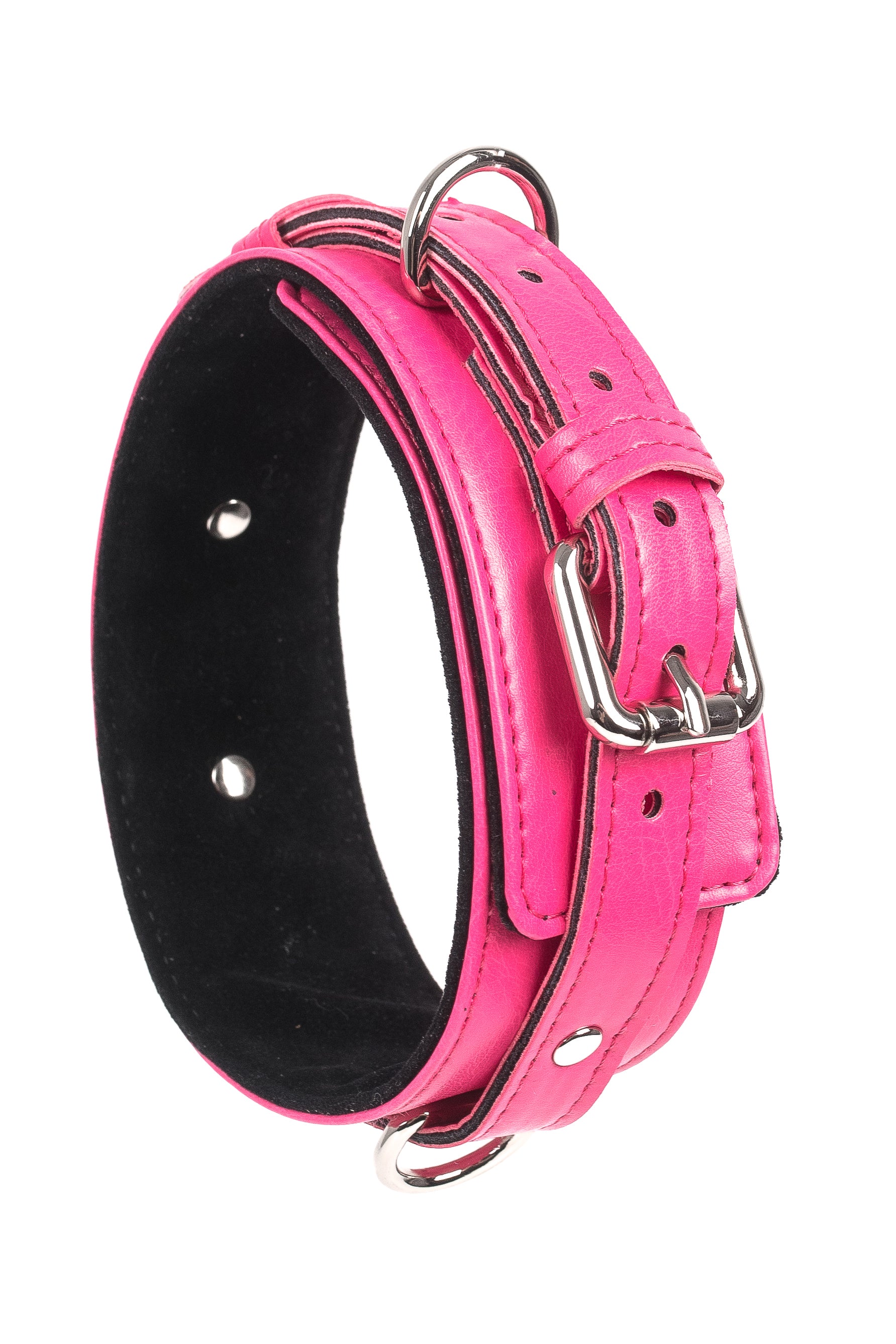 Faux Leather Vegan Collar. Pink