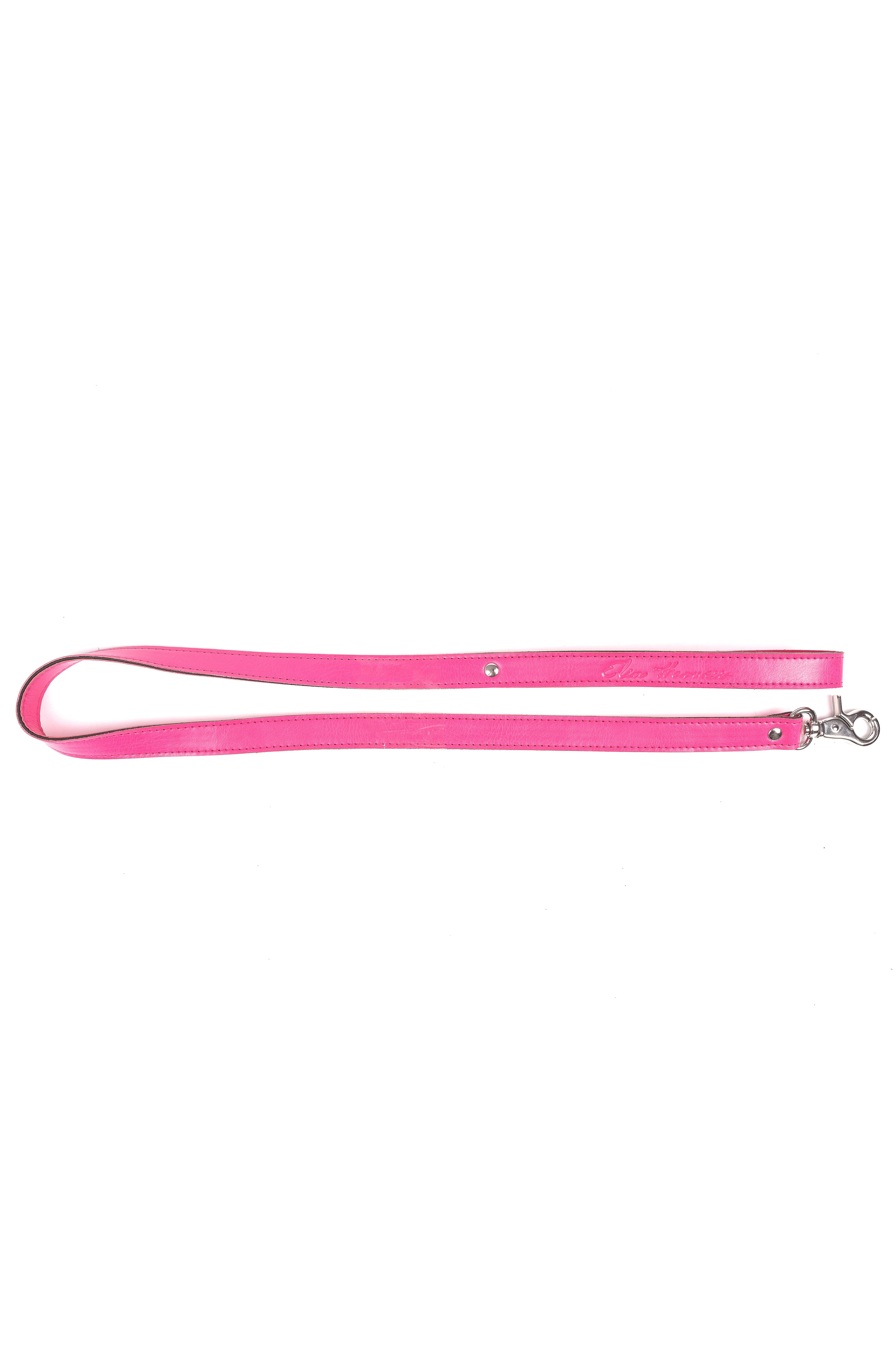 Faux Leather Leash. Pink