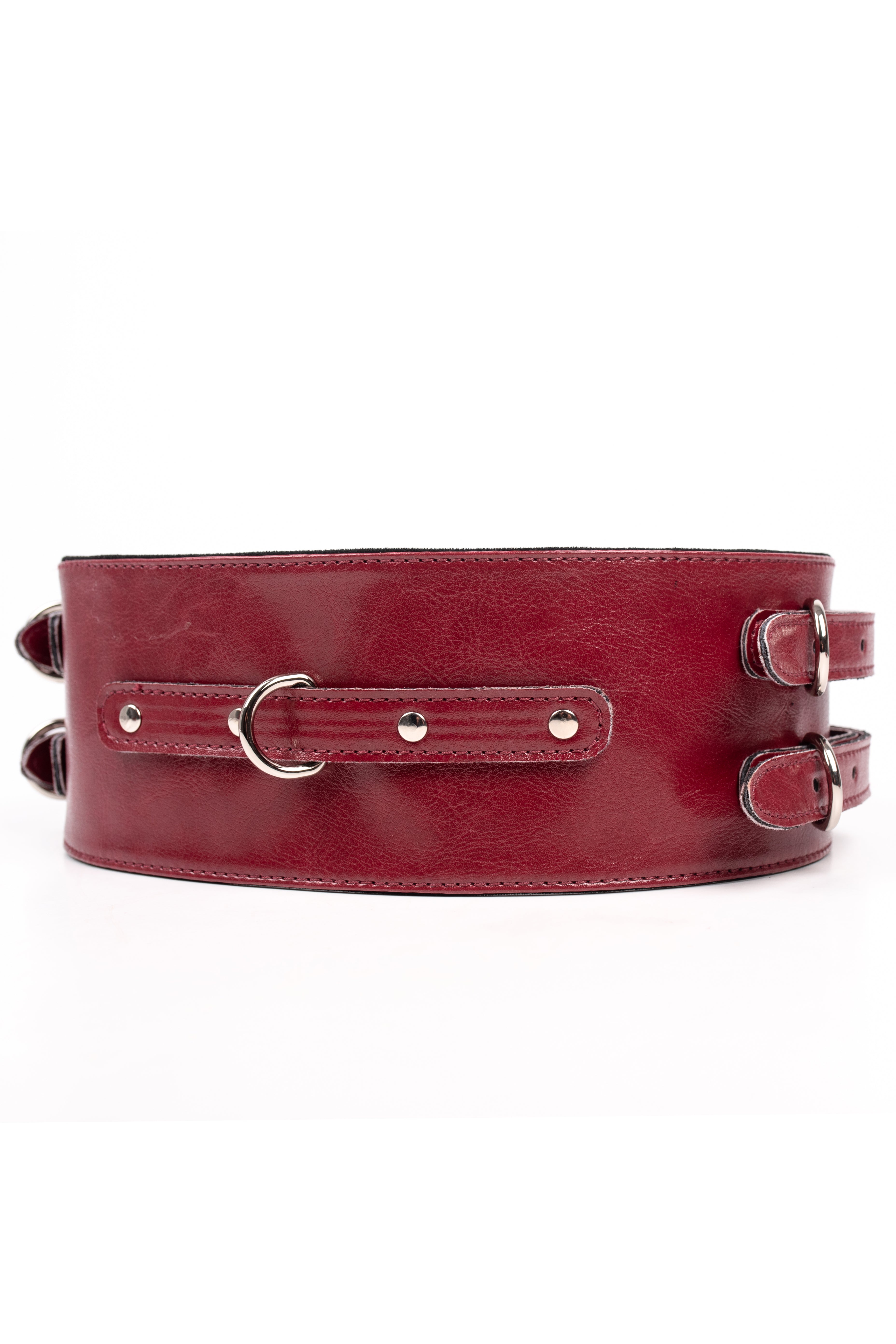 Faux Leather Vegan Waist Belt. Burgundy