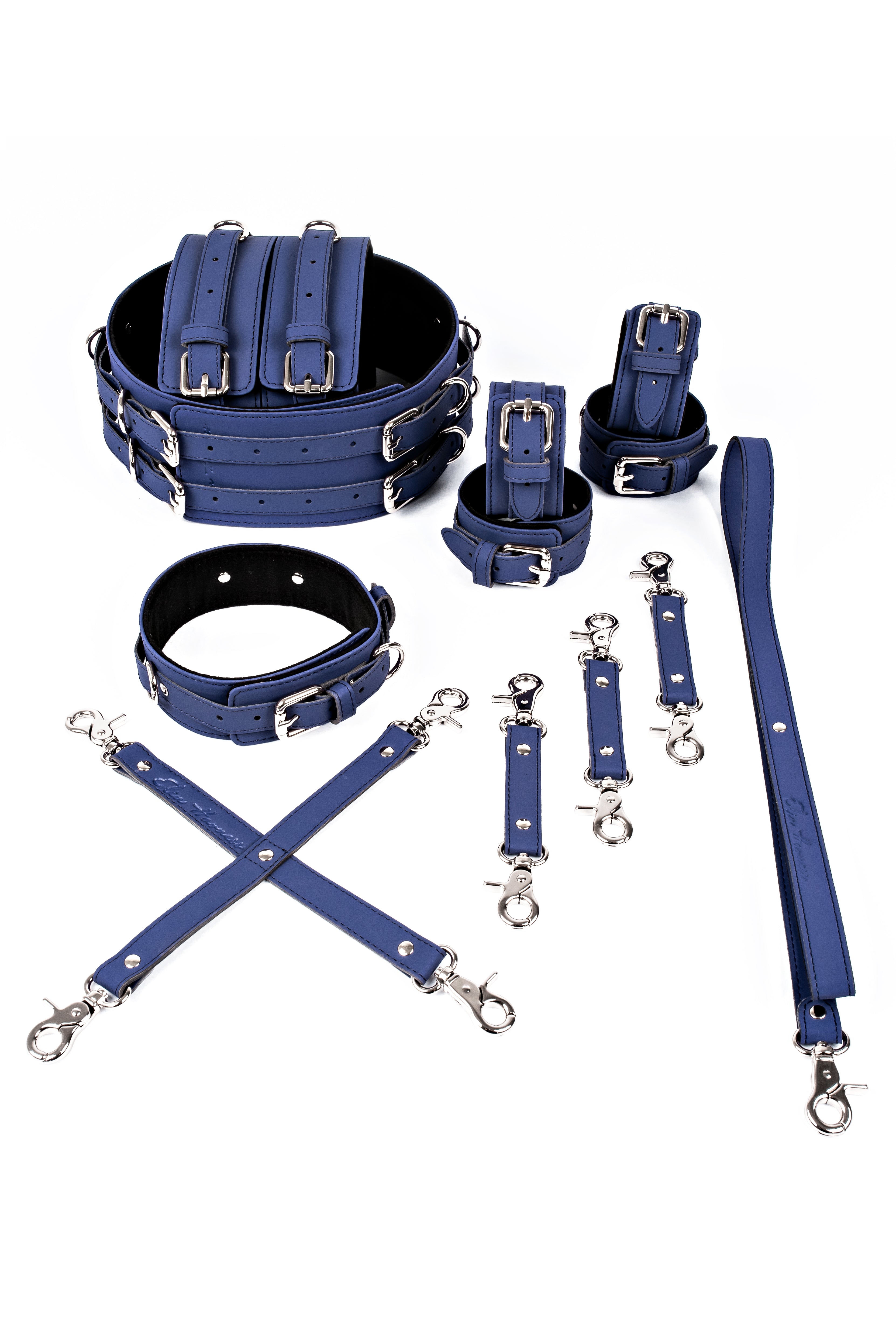 Neoprene 6 in 1 Vegan Leather Harness Bondage Set. 5 colors