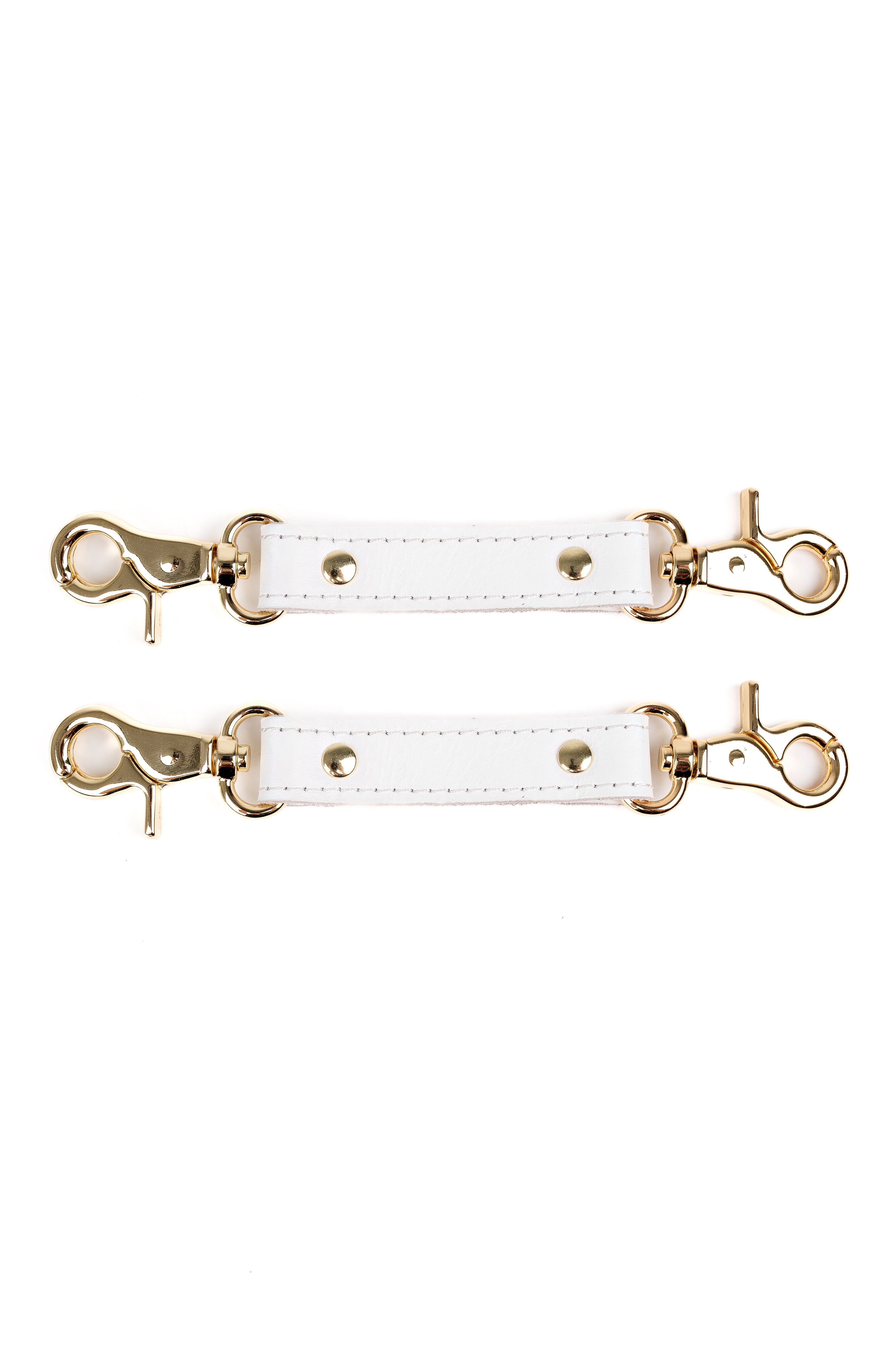 2-Way Leather Connector. Set of 2 Short Straps for Fixation Reinforced Steel