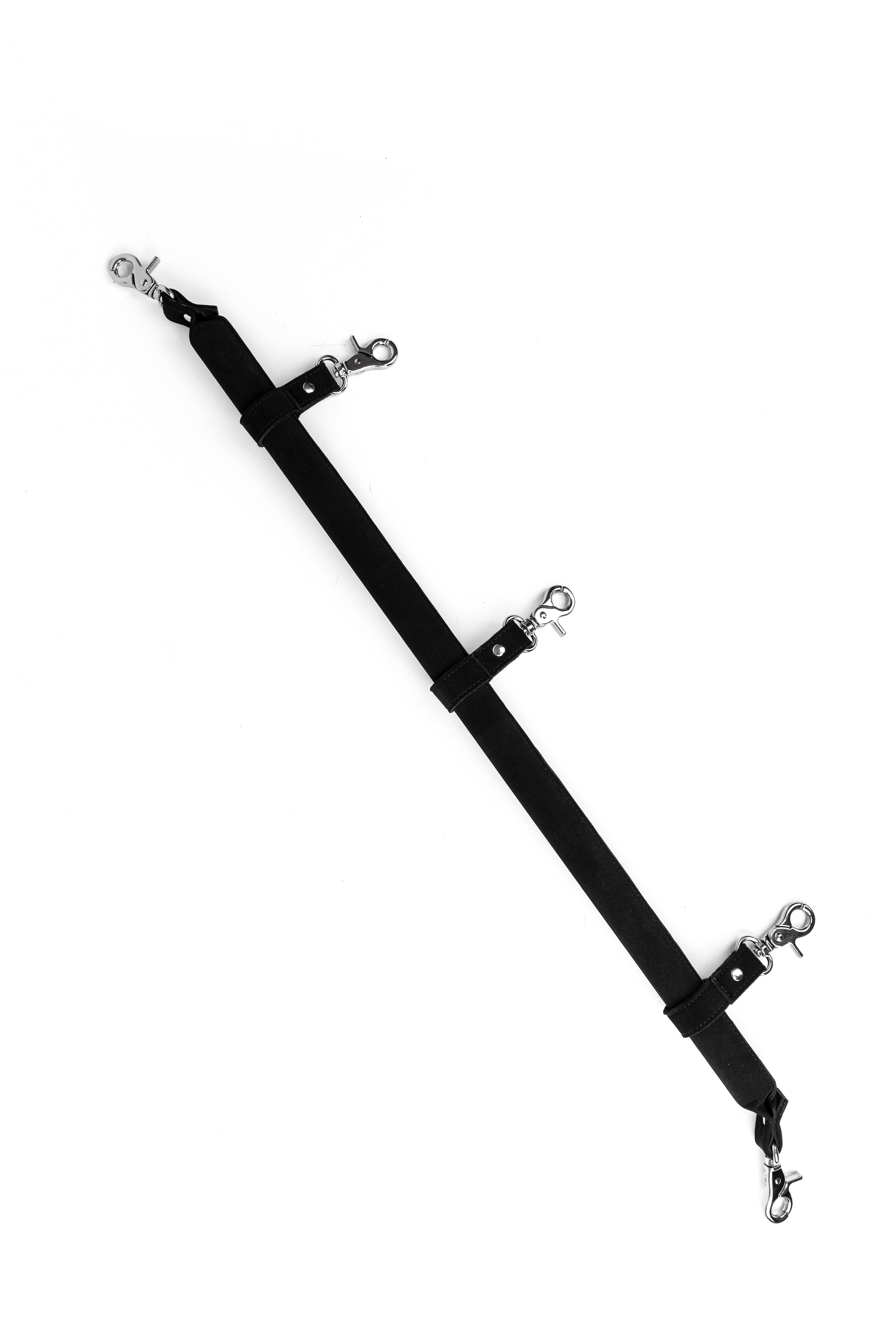5 Point BDSM Faux Leather Spreader Bar with cuff hooks