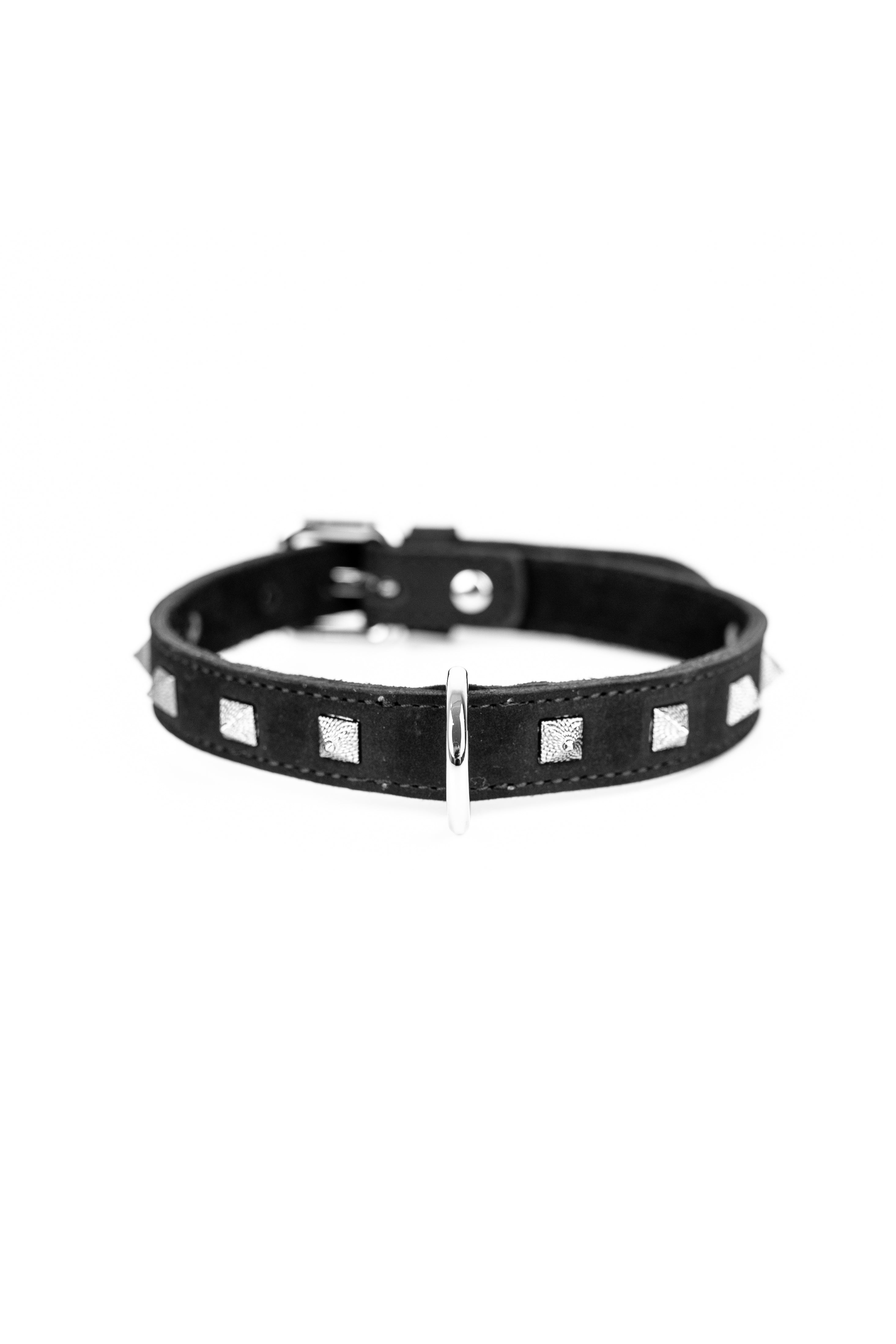 Faux Leather Spiked Choker