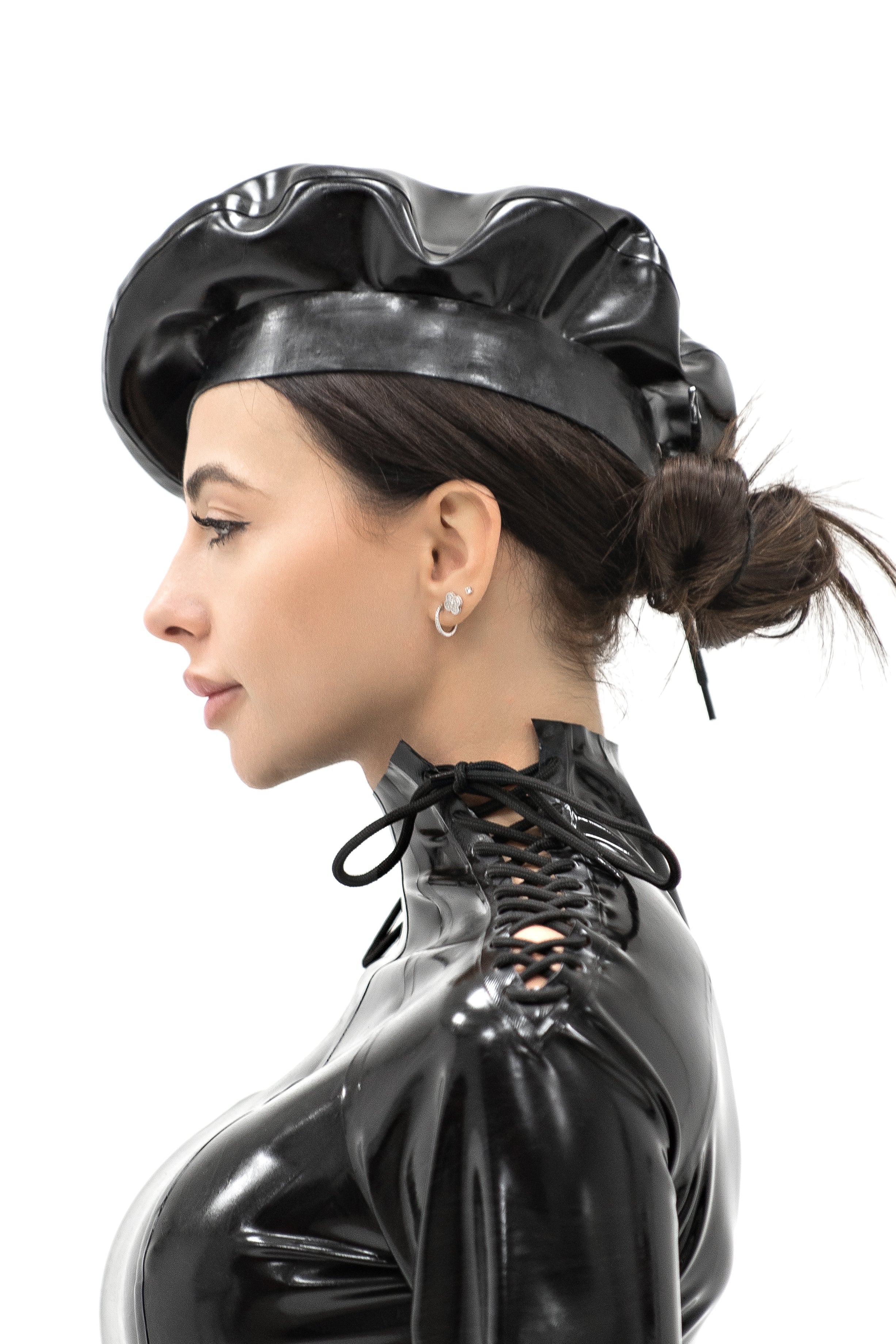 Latex Beret. Black