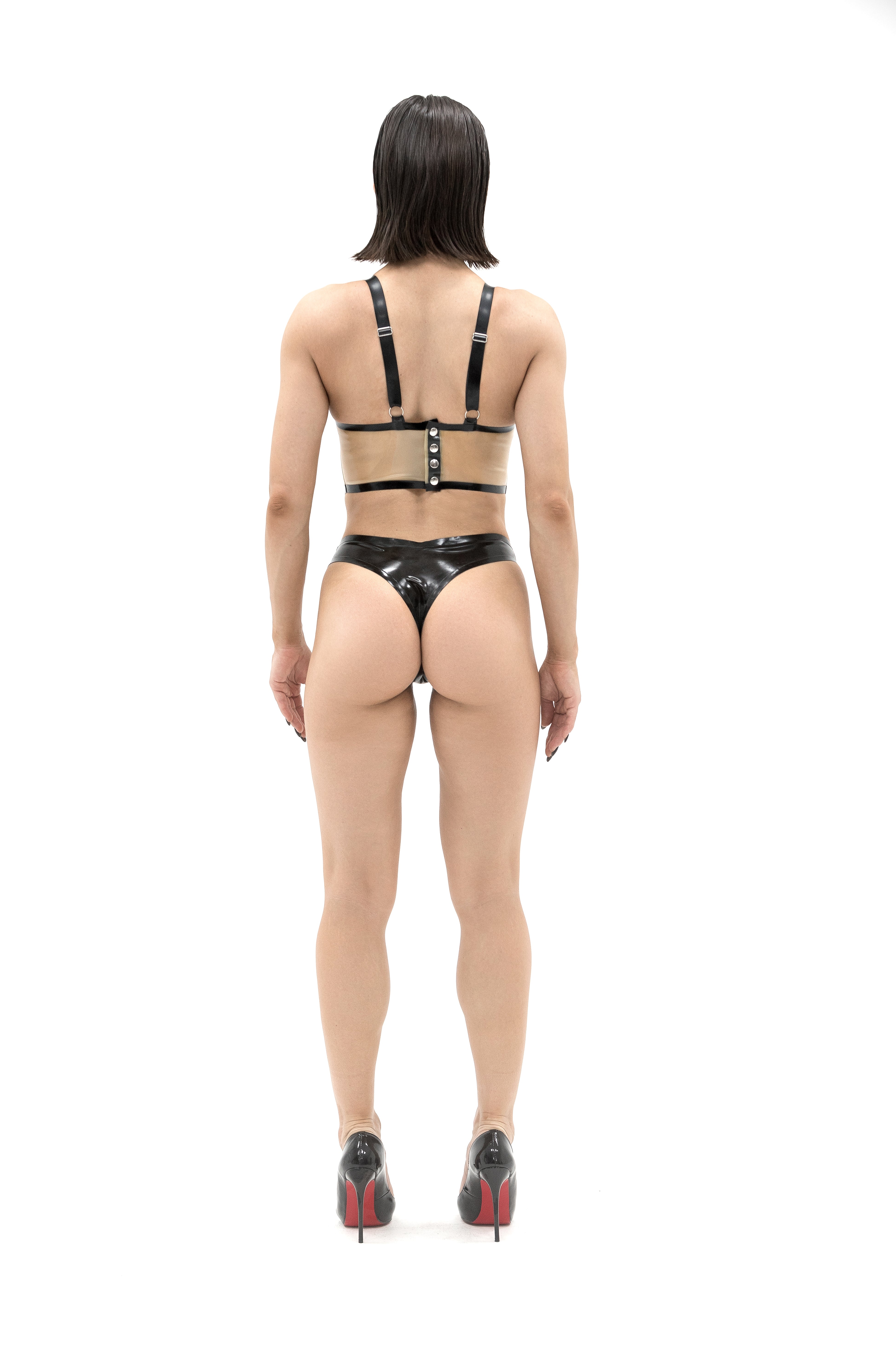 BOHEMIA Latex Lingerie Set - bra and thong nude
